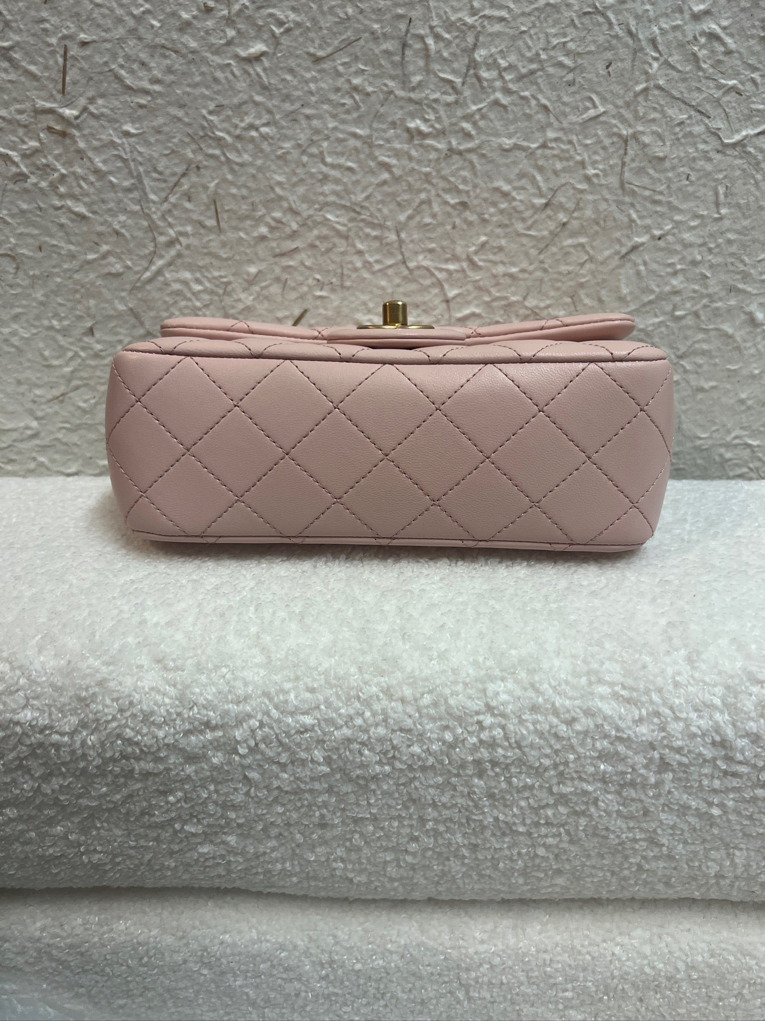 Chanel Pink Pearl Crush Flap Bag Quilted Lambskin Mini
