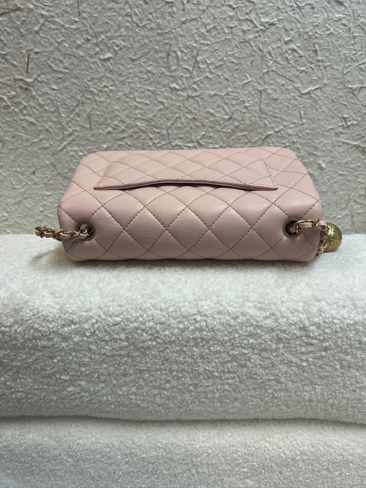 Chanel Pink Pearl Crush Flap Bag Quilted Lambskin Mini