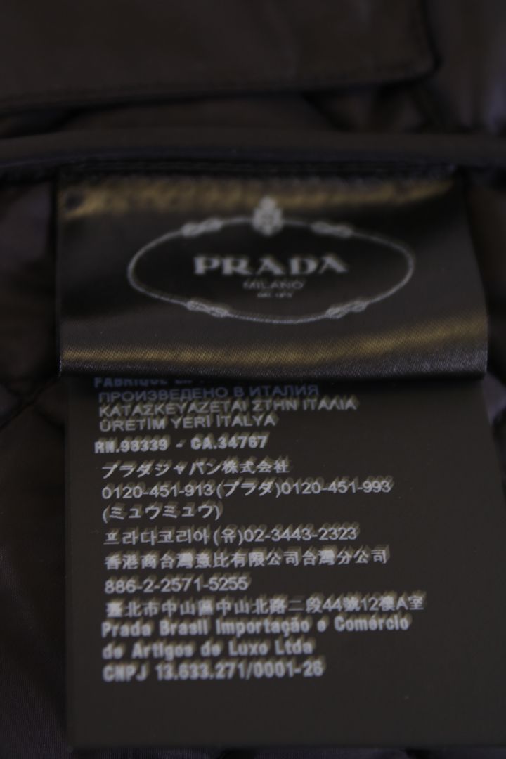 Prada Nappa Leather Quilted Jacket Black S