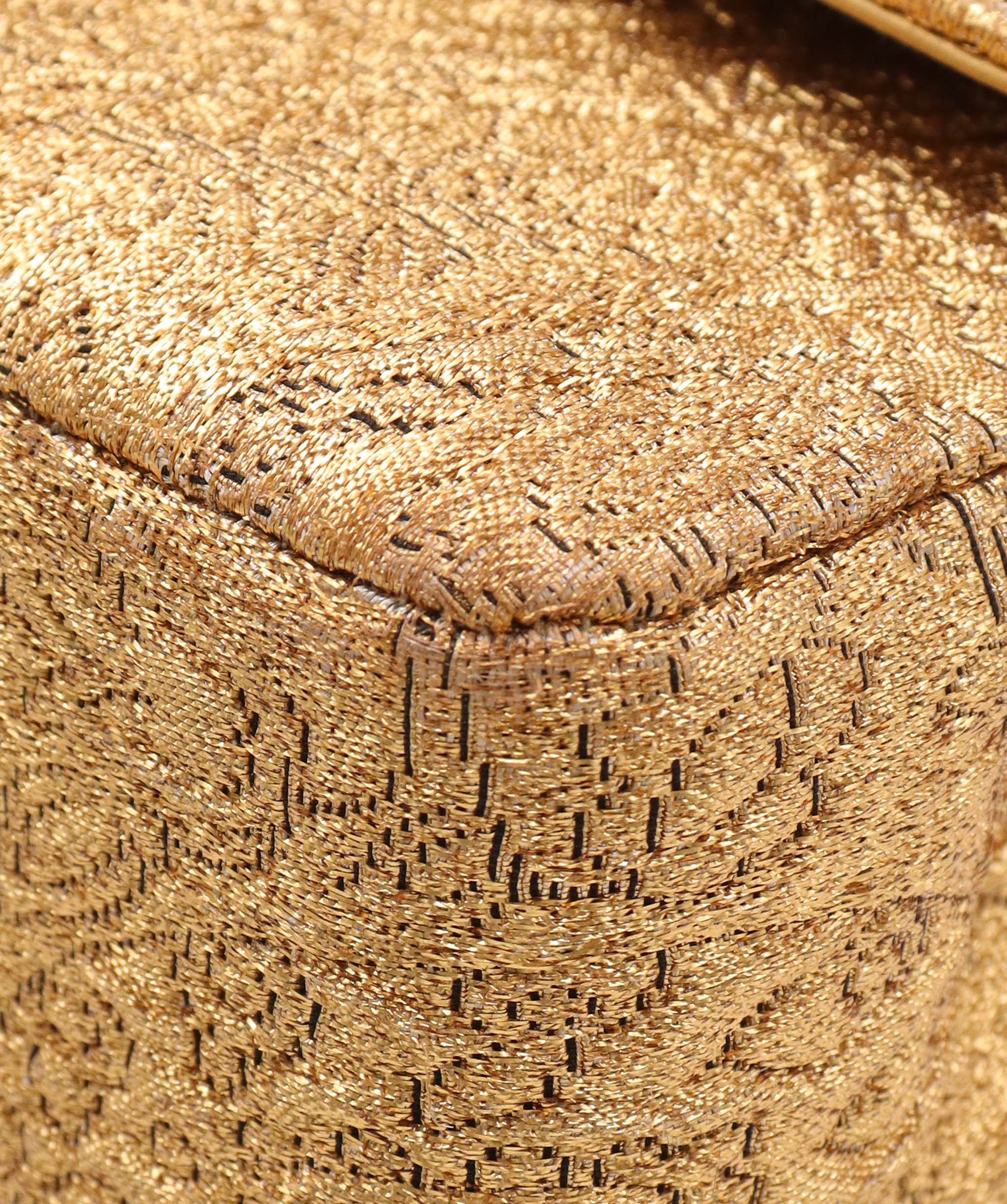 CHANEL VINTAGE CHAIN SHOULDER BAG NISHIJIN TEXTILE GOLD  DXBS5641