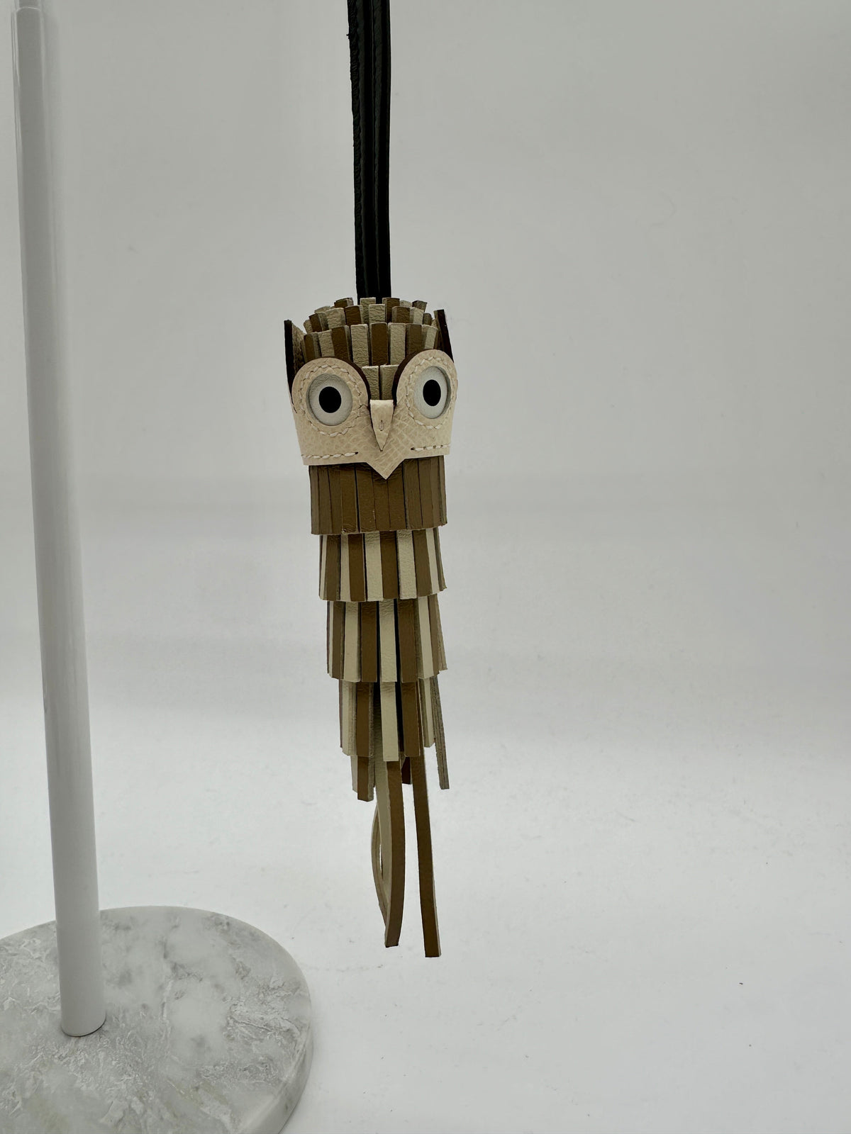 Hermès Chouette Owl Charm Marfa/ Craie/ Noir /Nata /Blanc Milo, Swift and Epsom