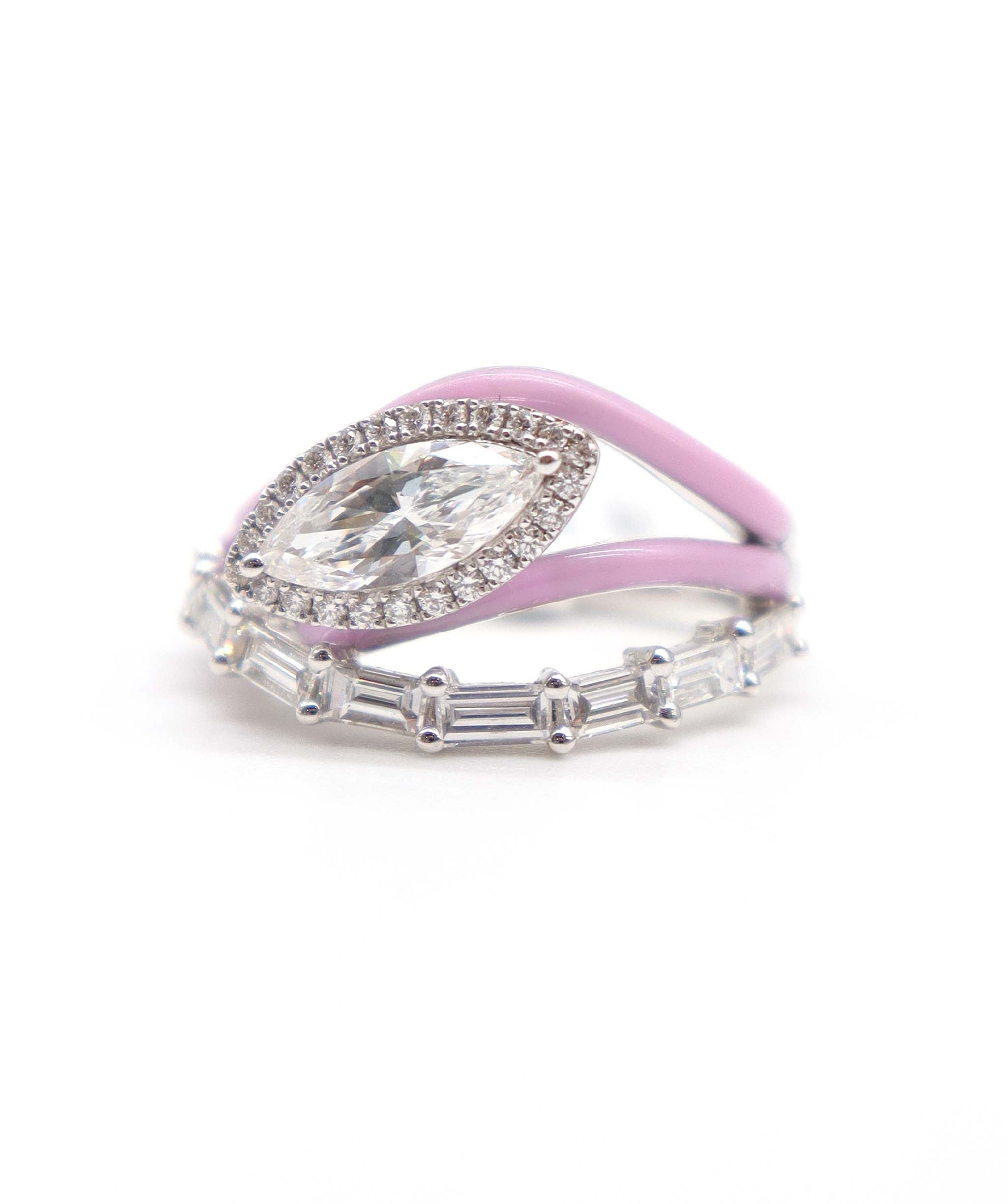 KAMYEN 1.57CT MQ, BUG AND ROUND DIAMOND RING Ring R-Z11K