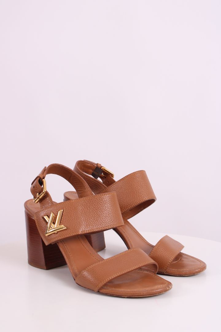 Louis Vuitton Horizon Block Heels Tan 39