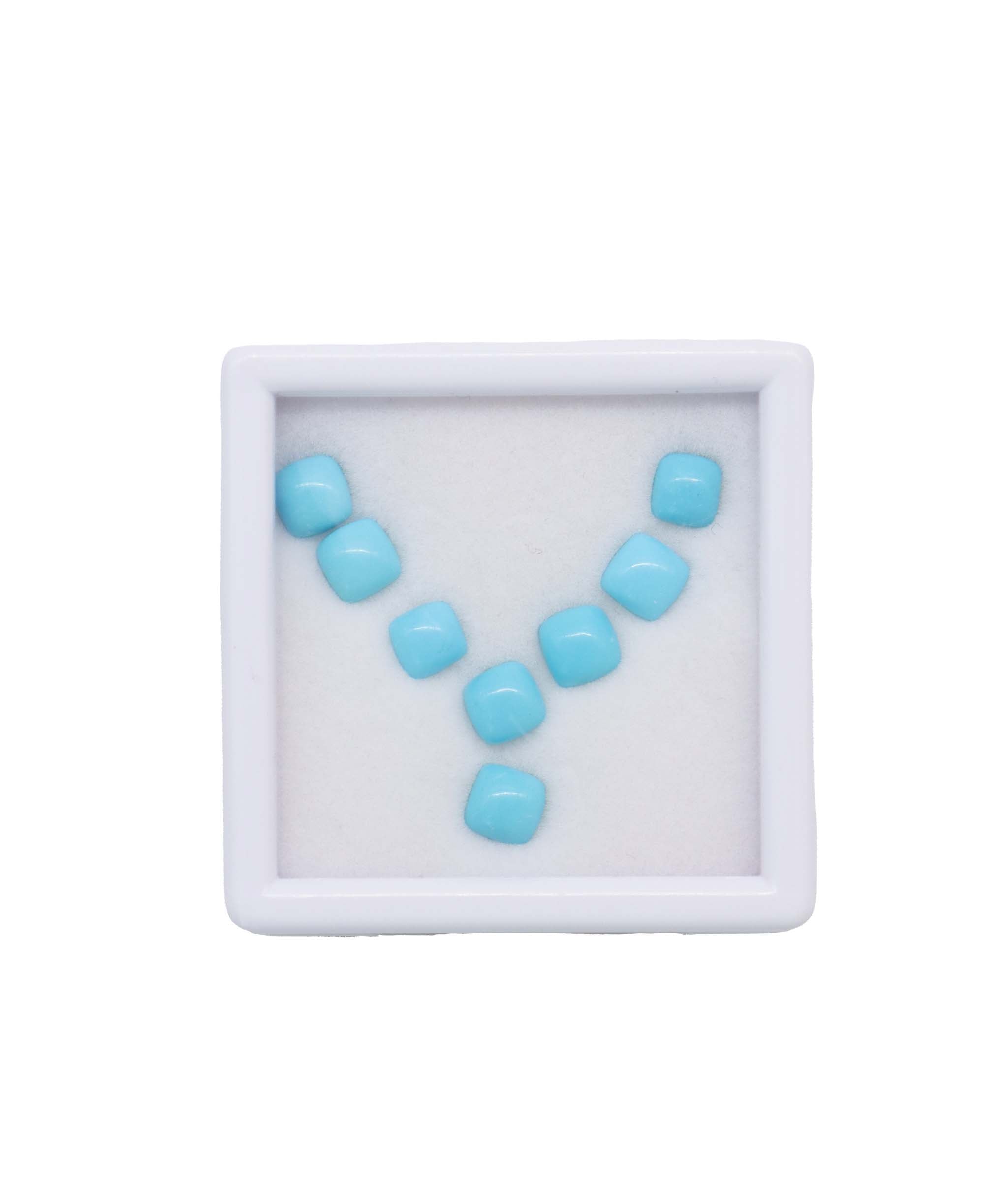 4.45ct Turquoise Arizona Cushion Set 8pcs DXBCS5765