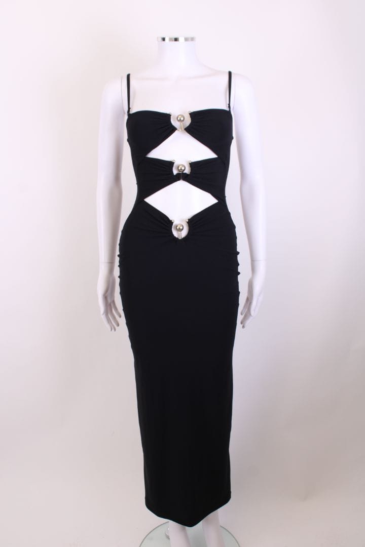 Christopher Esber S/S Cut Out Slip Dress Black 4