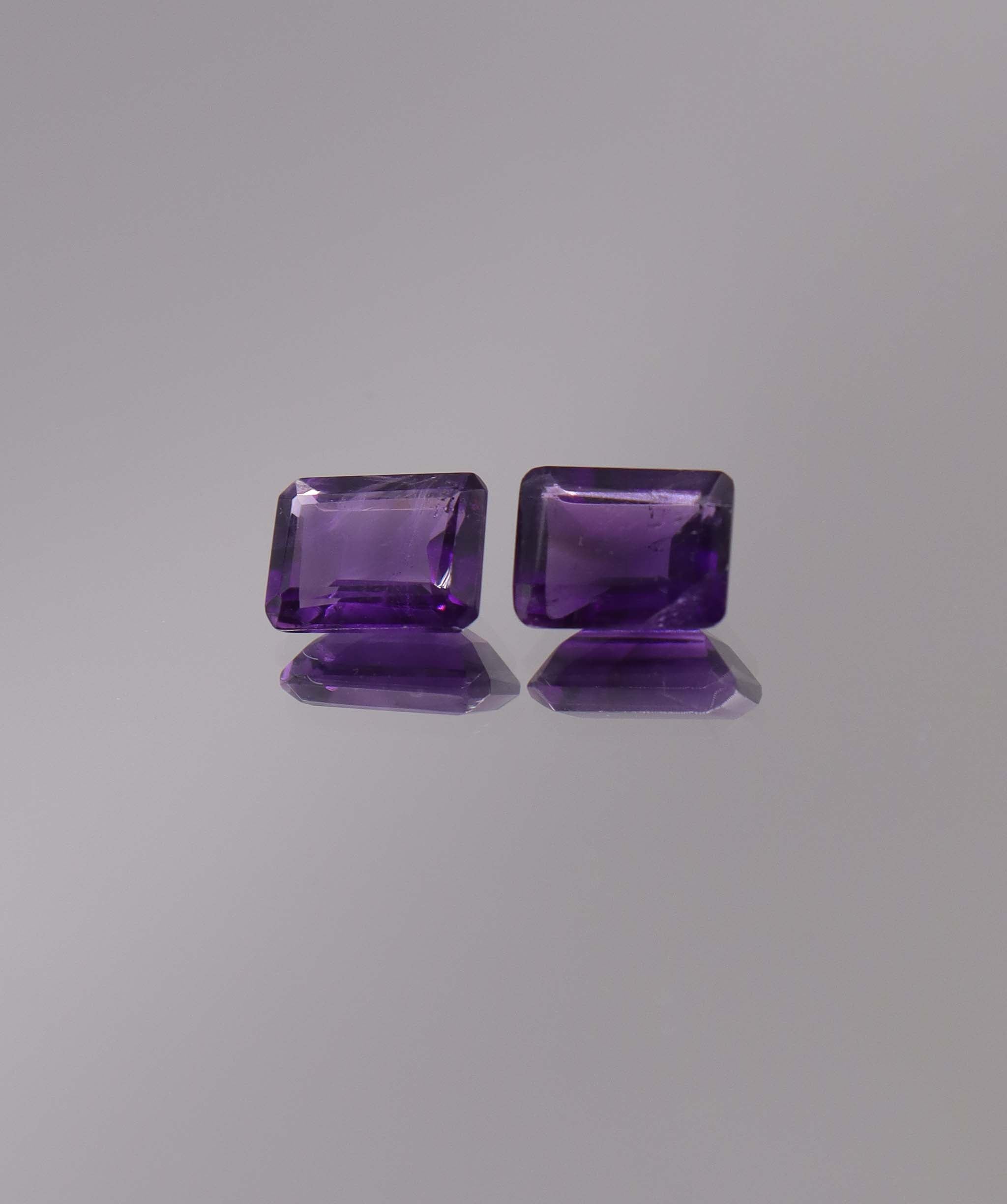 2.88ct Amethyst Emerald cut pair DXBCS1258