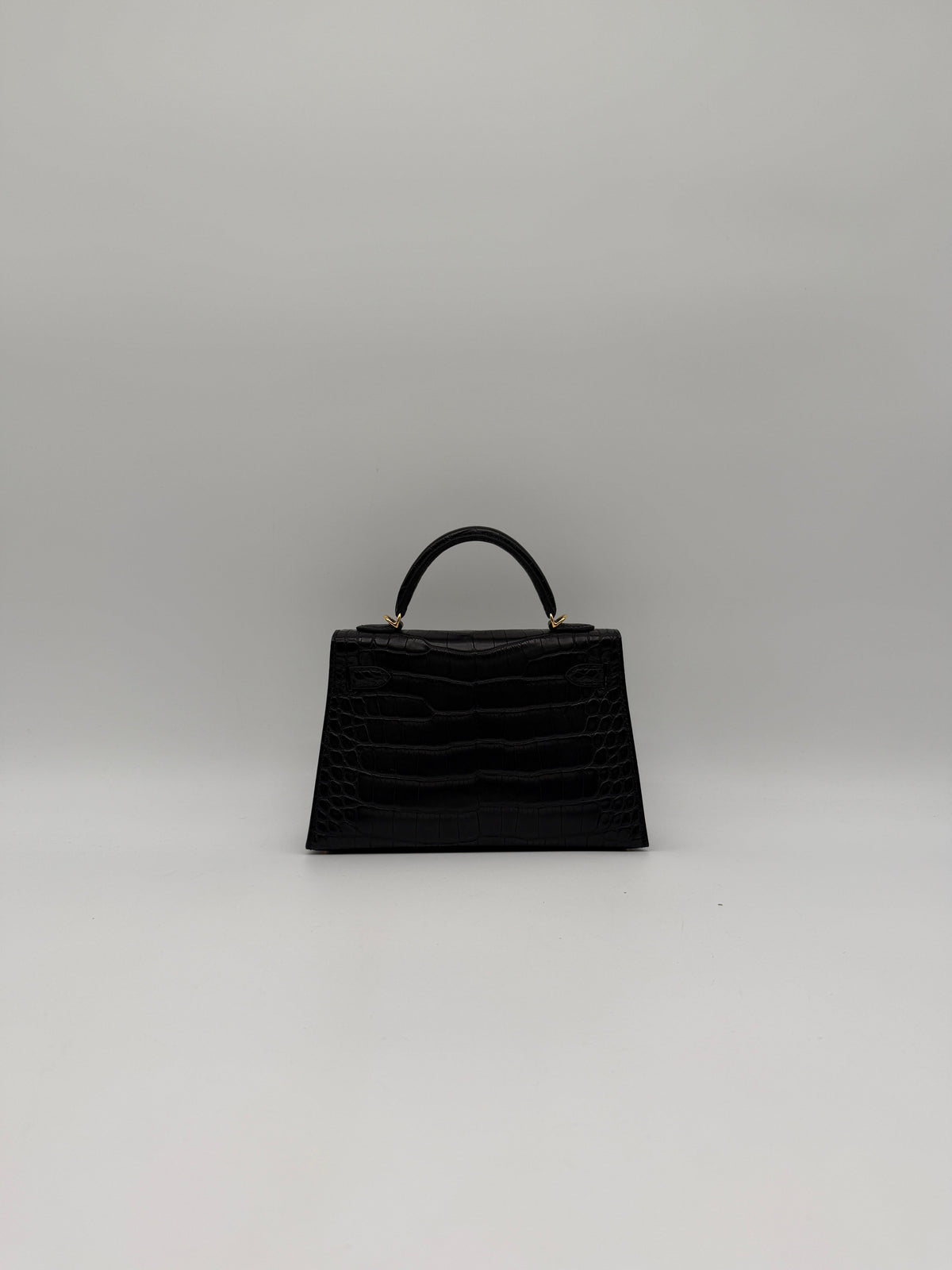 Hermès Mini Kelly Black Matte Alligator Gold Hardware