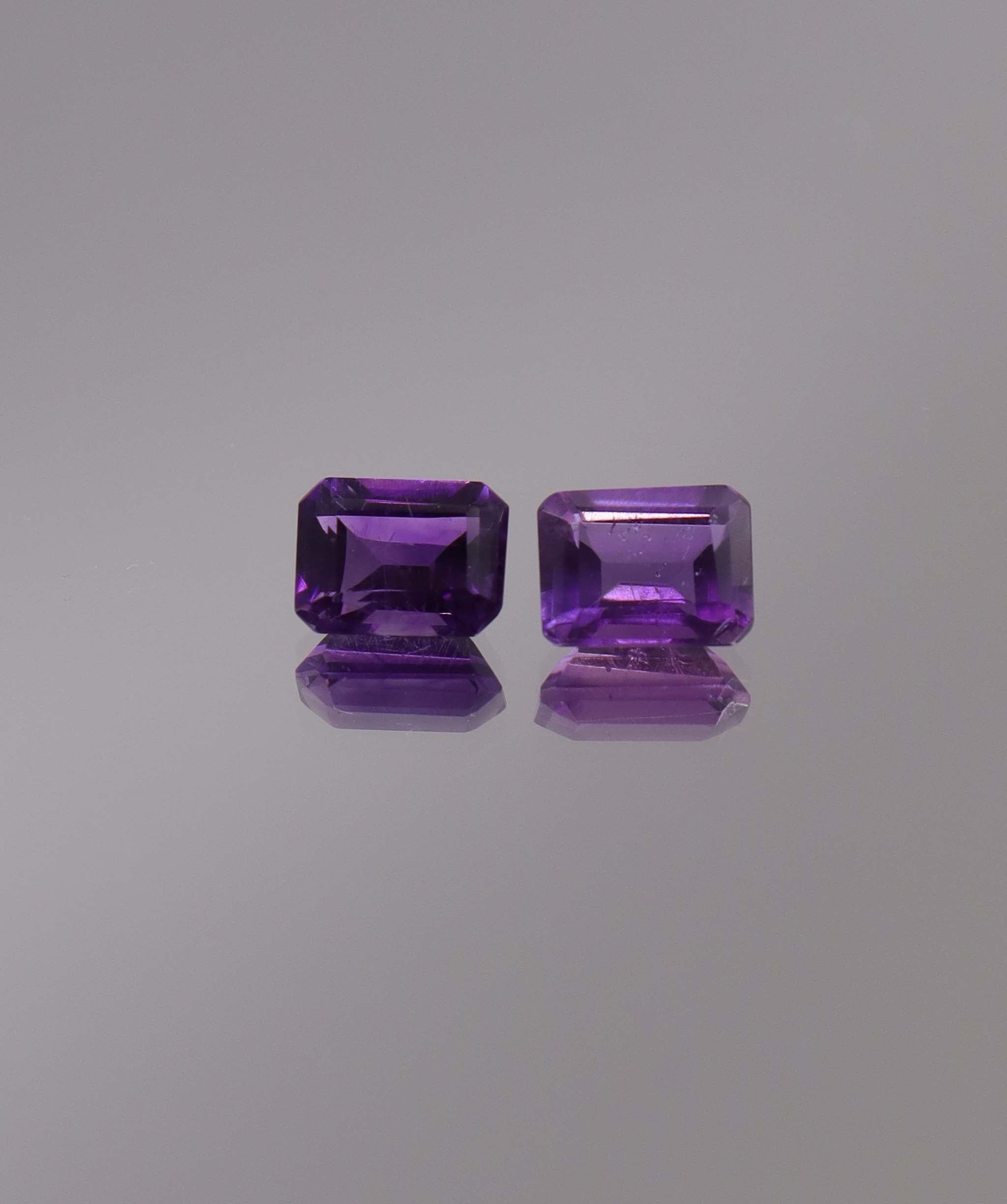 2.94ct Amethyst Emerald cut pair DXBCS1259