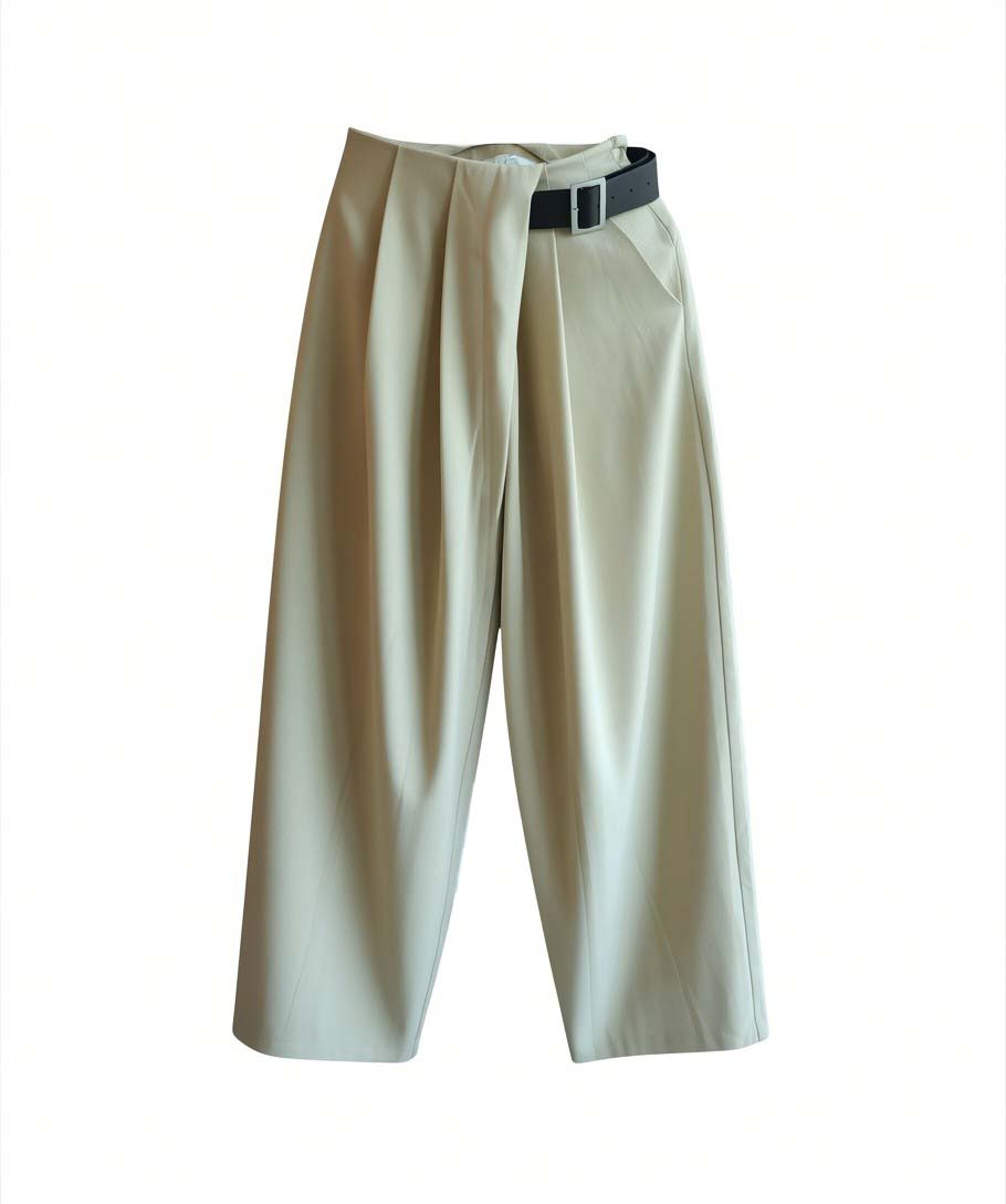 PLEATED WIDE-LEG TAILORED TROUSERS (بنطلون) “BUKCHON” DXBS6425