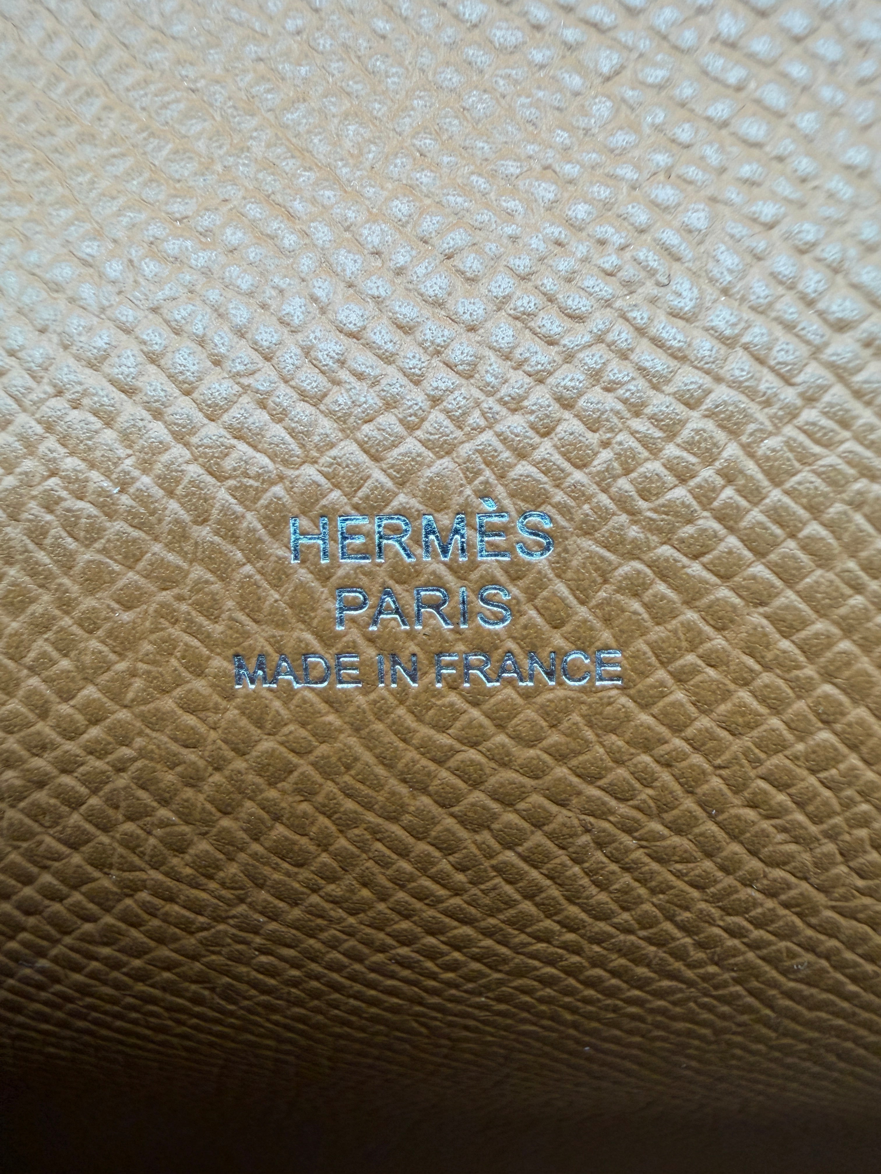 Hermès Pochette Hermesnap Wallet Gold Epsom Palladium Hardware