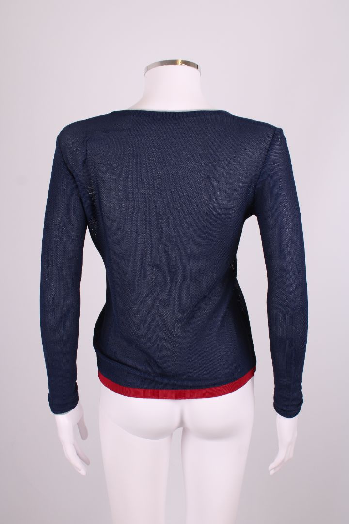 Prada L/S Mesh Knit Cardigan Navy 10
