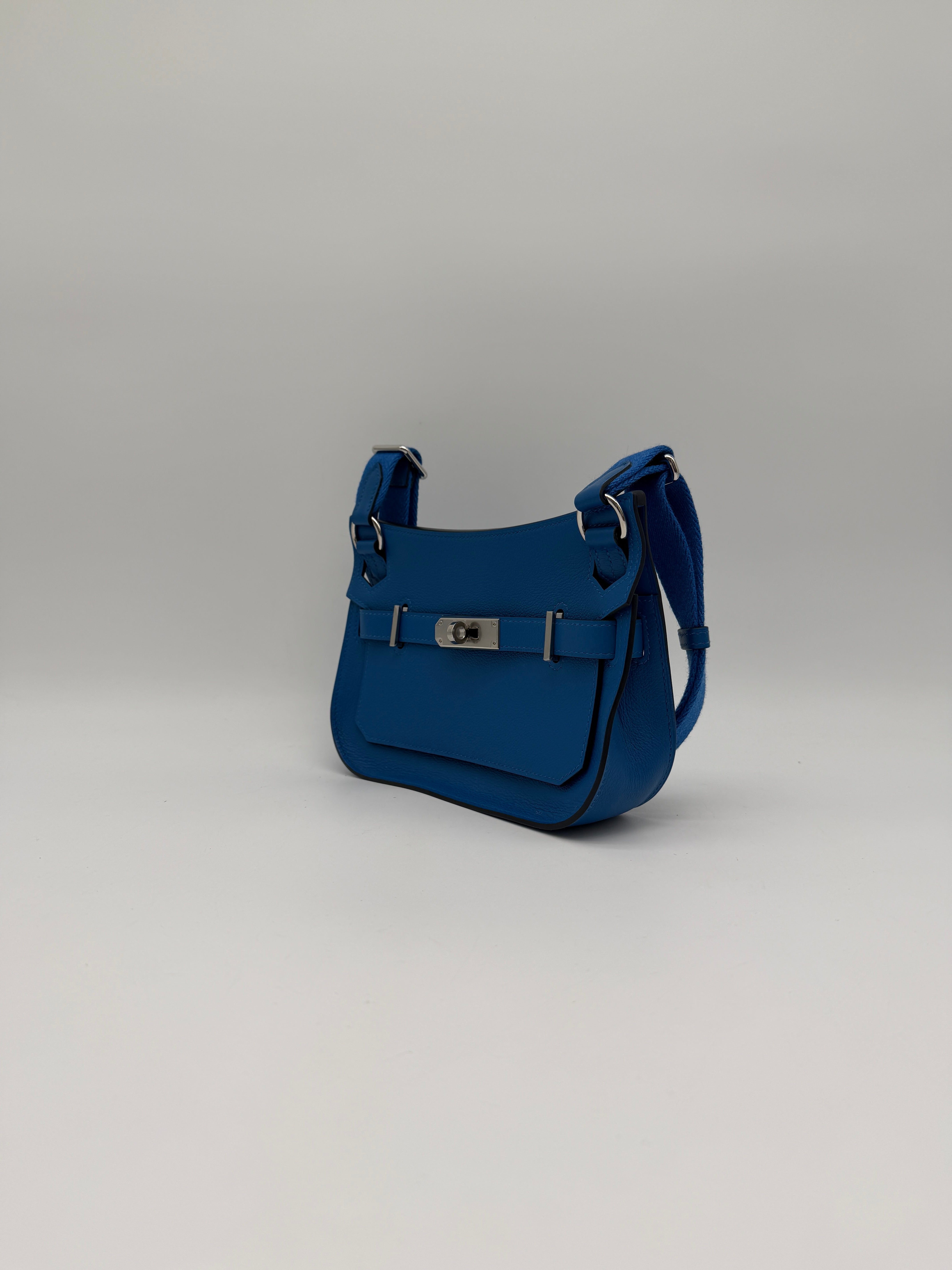 Hermès Mini Jypsiere Evercolor Blue Zellige Palladium Hardware