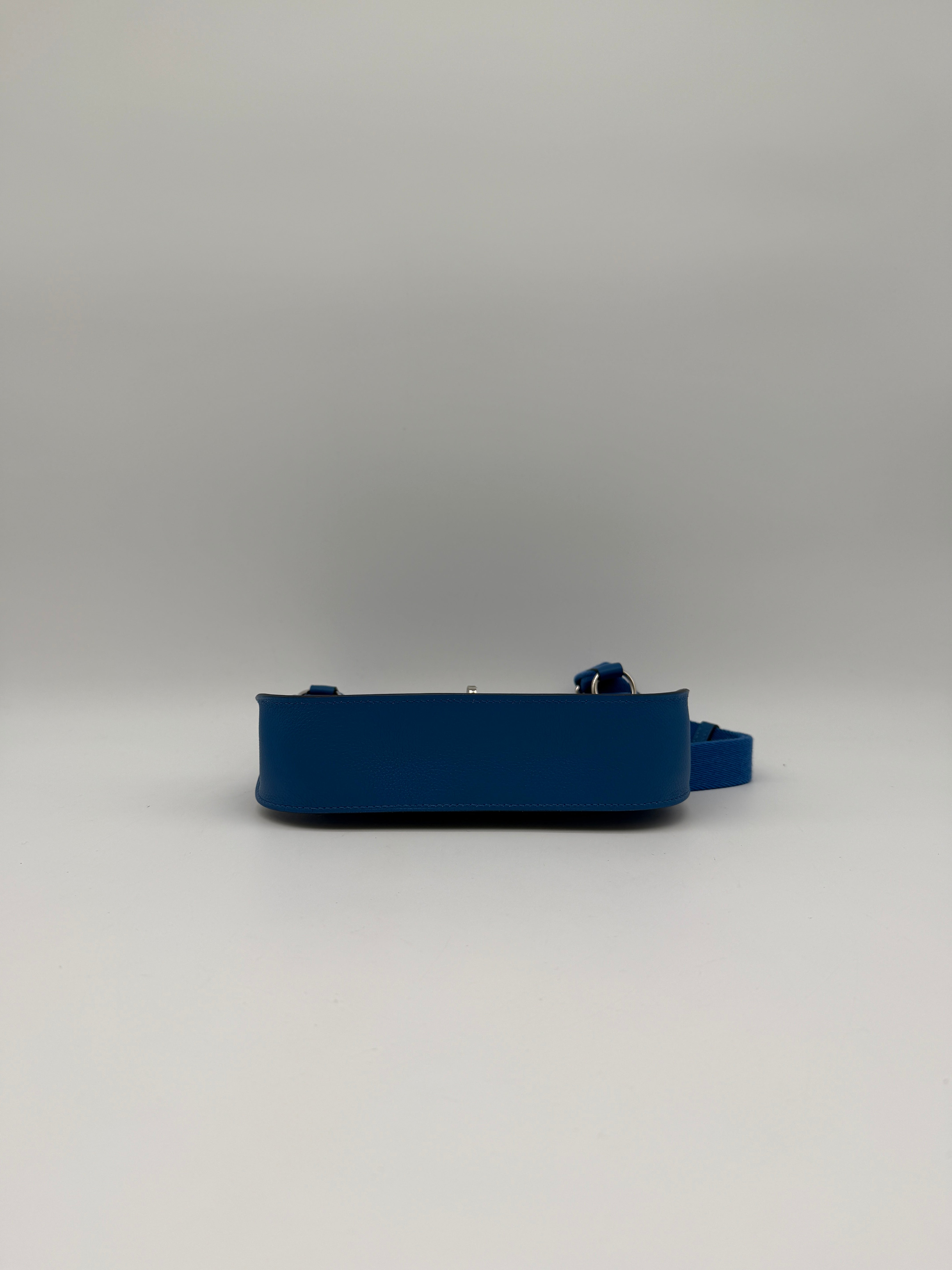 Hermès Mini Jypsiere Evercolor Blue Zellige Palladium Hardware