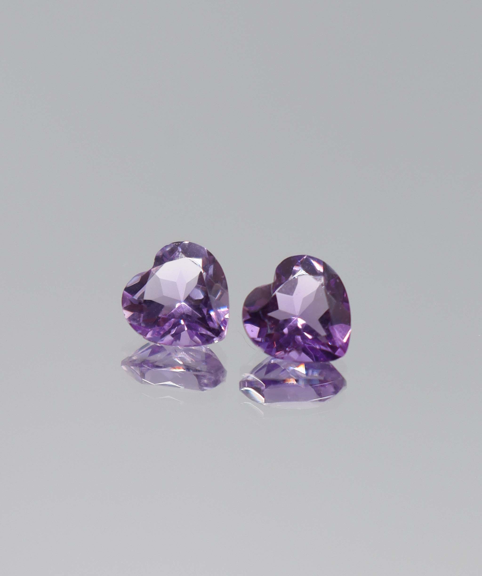 2.15ct  Amethyst 2 heart DXBCS6119