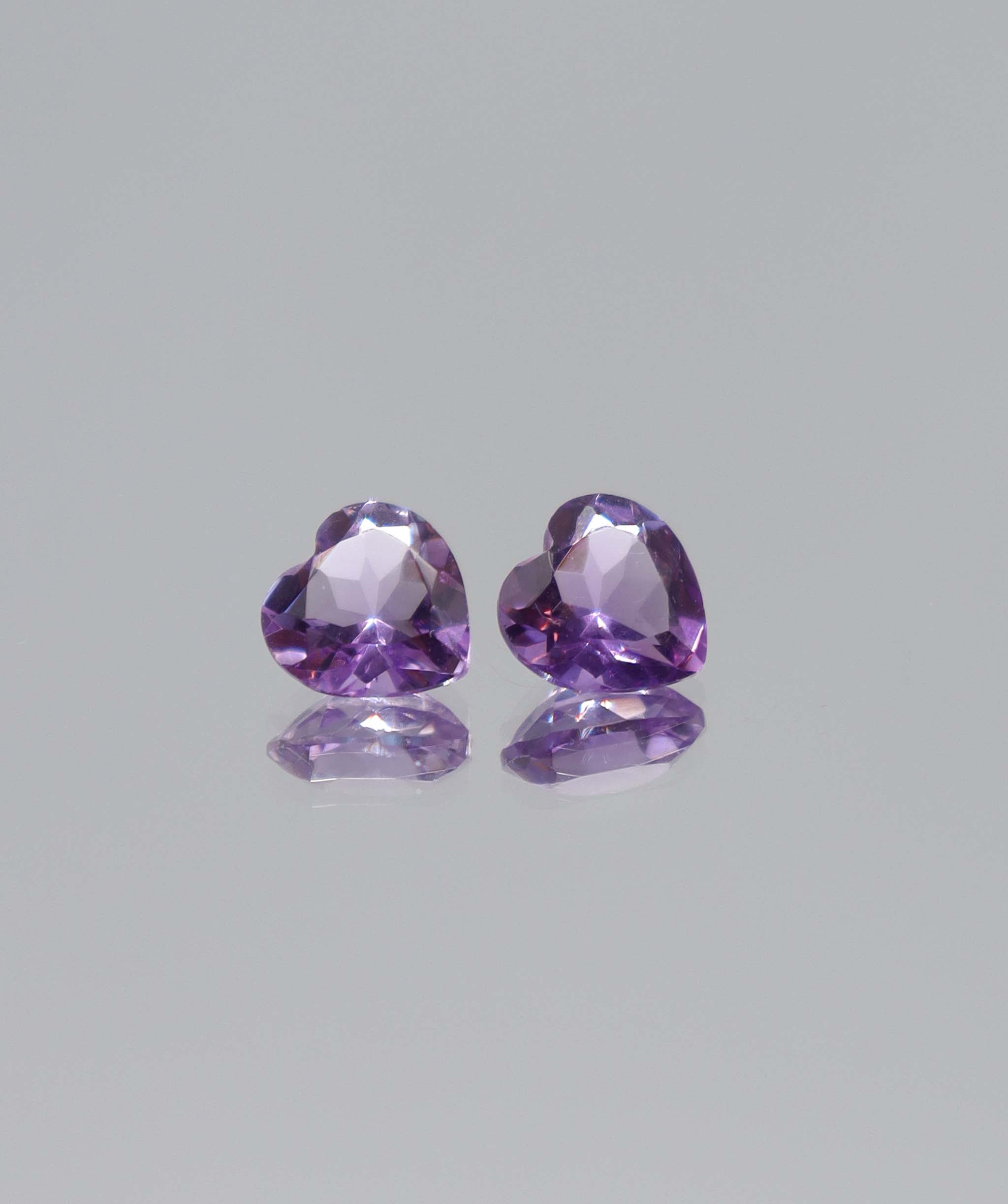 2.15ct  Amethyst 2 heart DXBCS6119