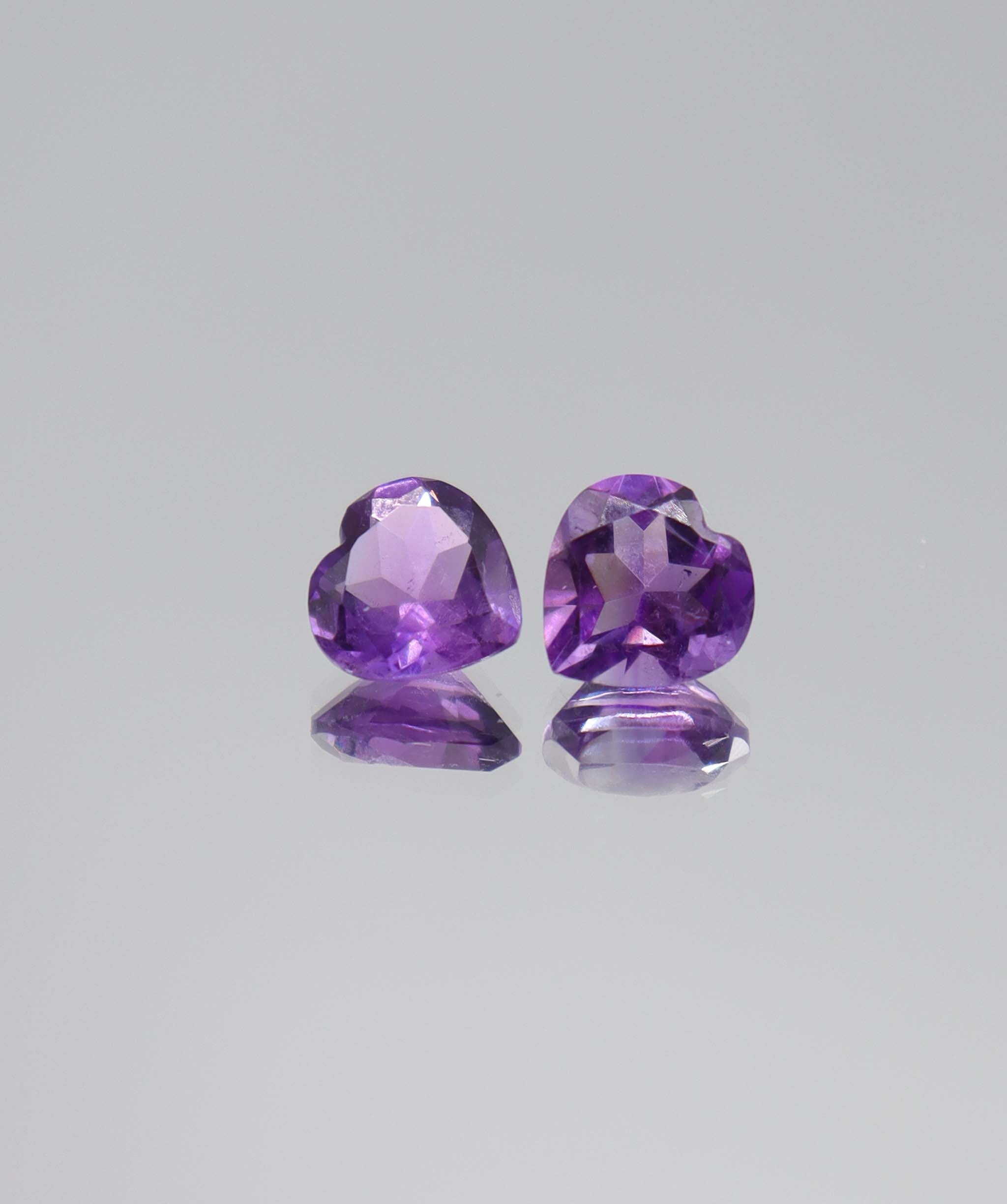 2.93ct Amethyst 2 heart DXBCS6101