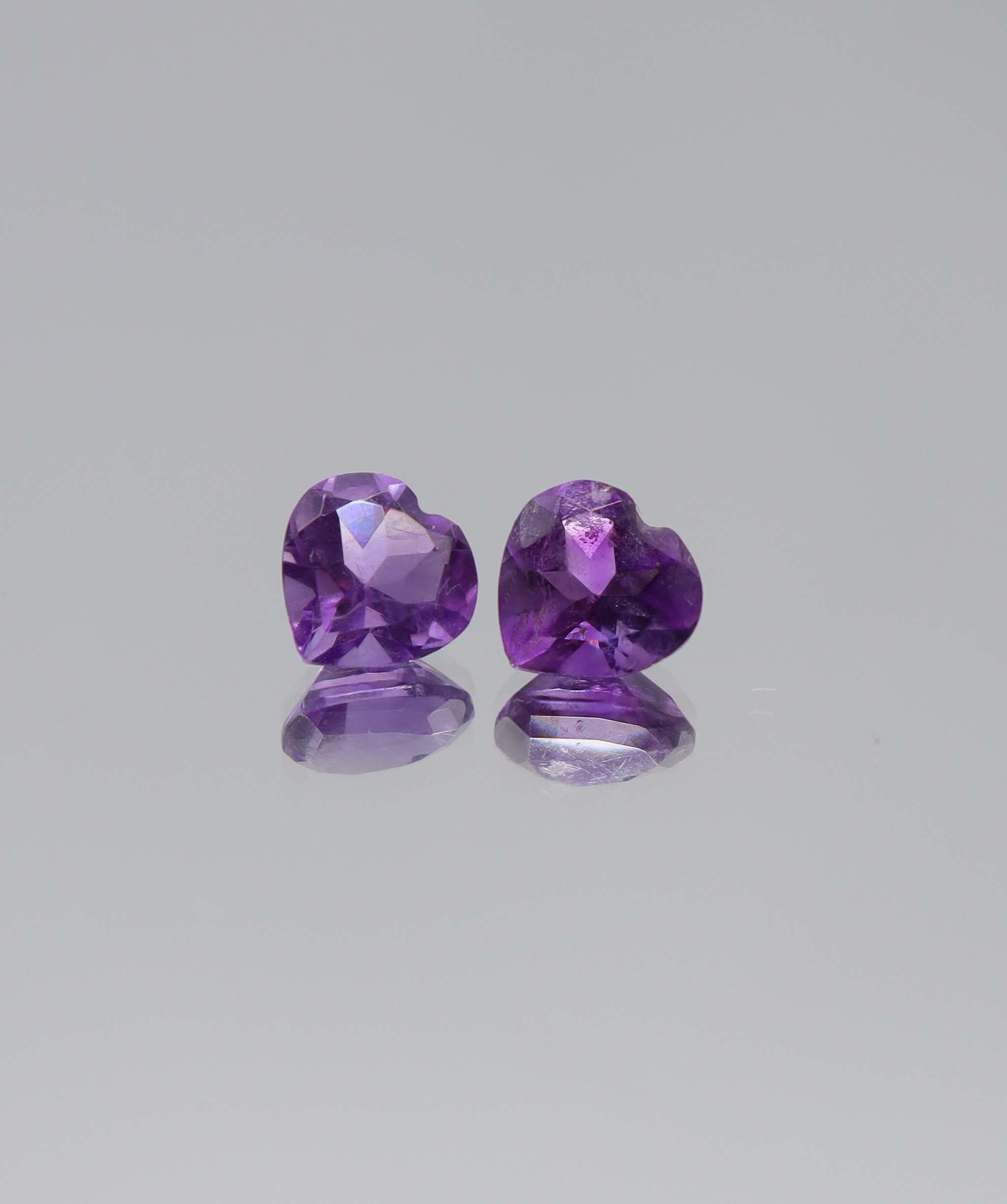 3.07ct Amethyst 2 heart DXBCS6098