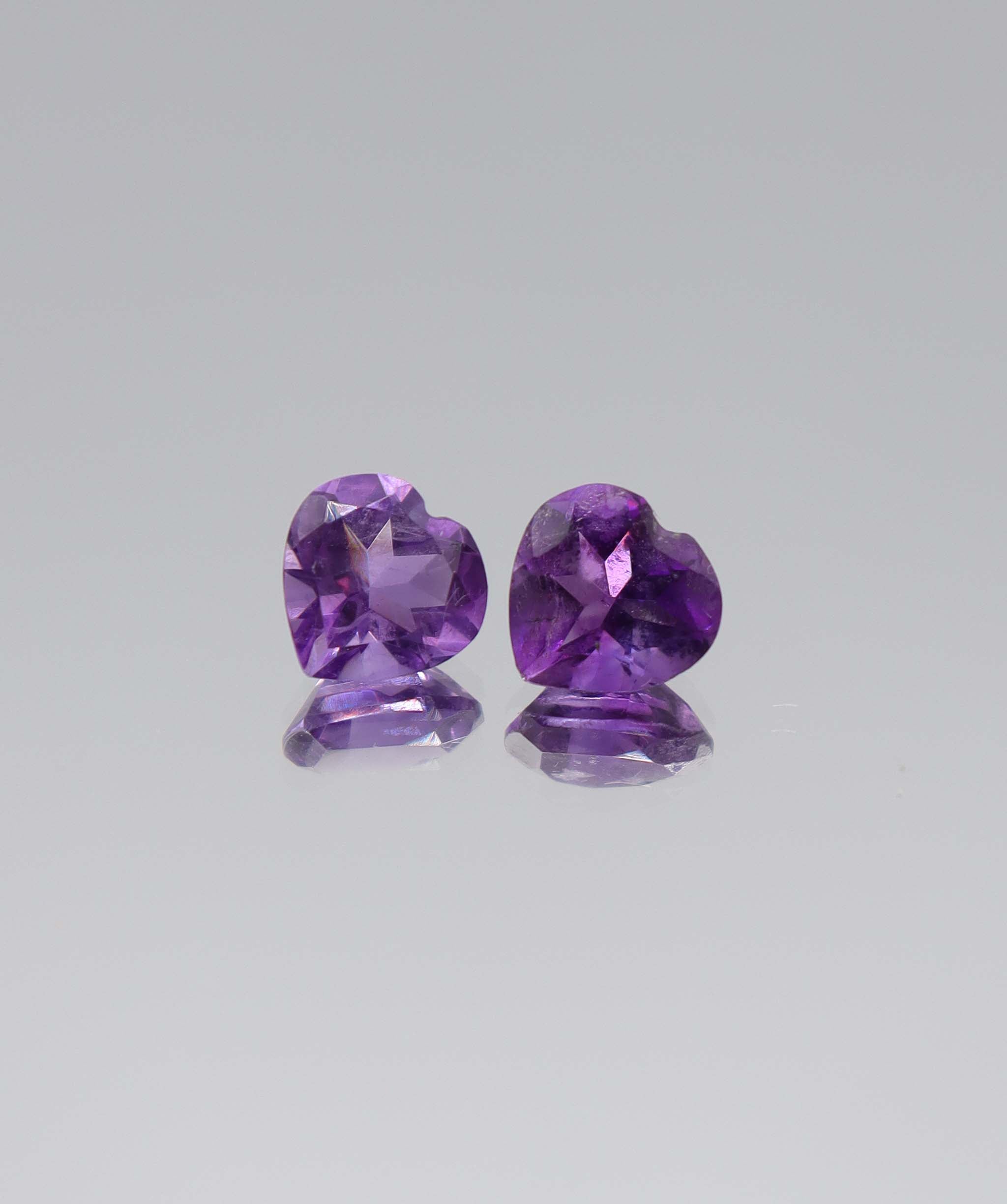 3.07ct Amethyst 2 heart DXBCS6098
