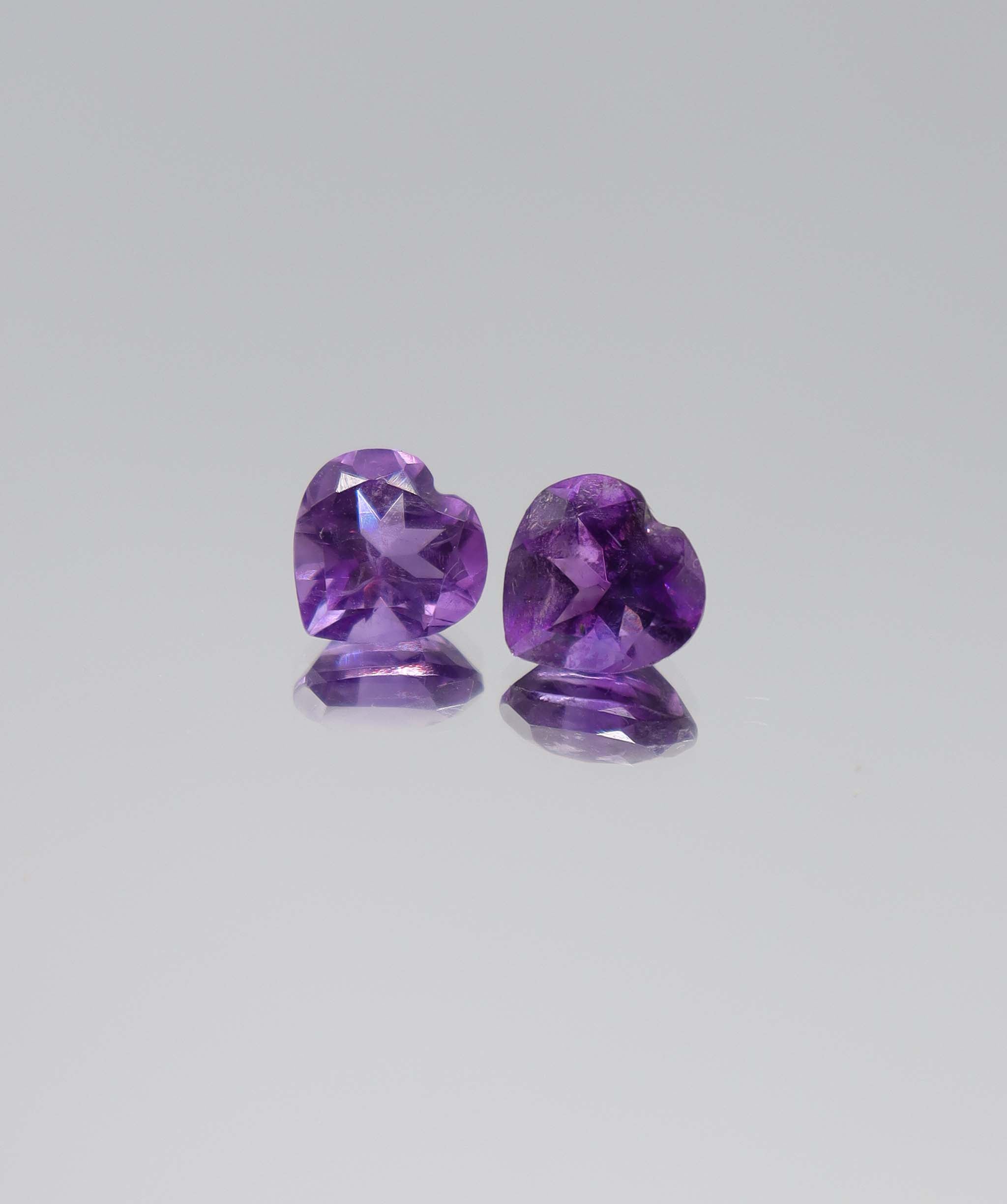 3.07ct Amethyst 2 heart DXBCS6098