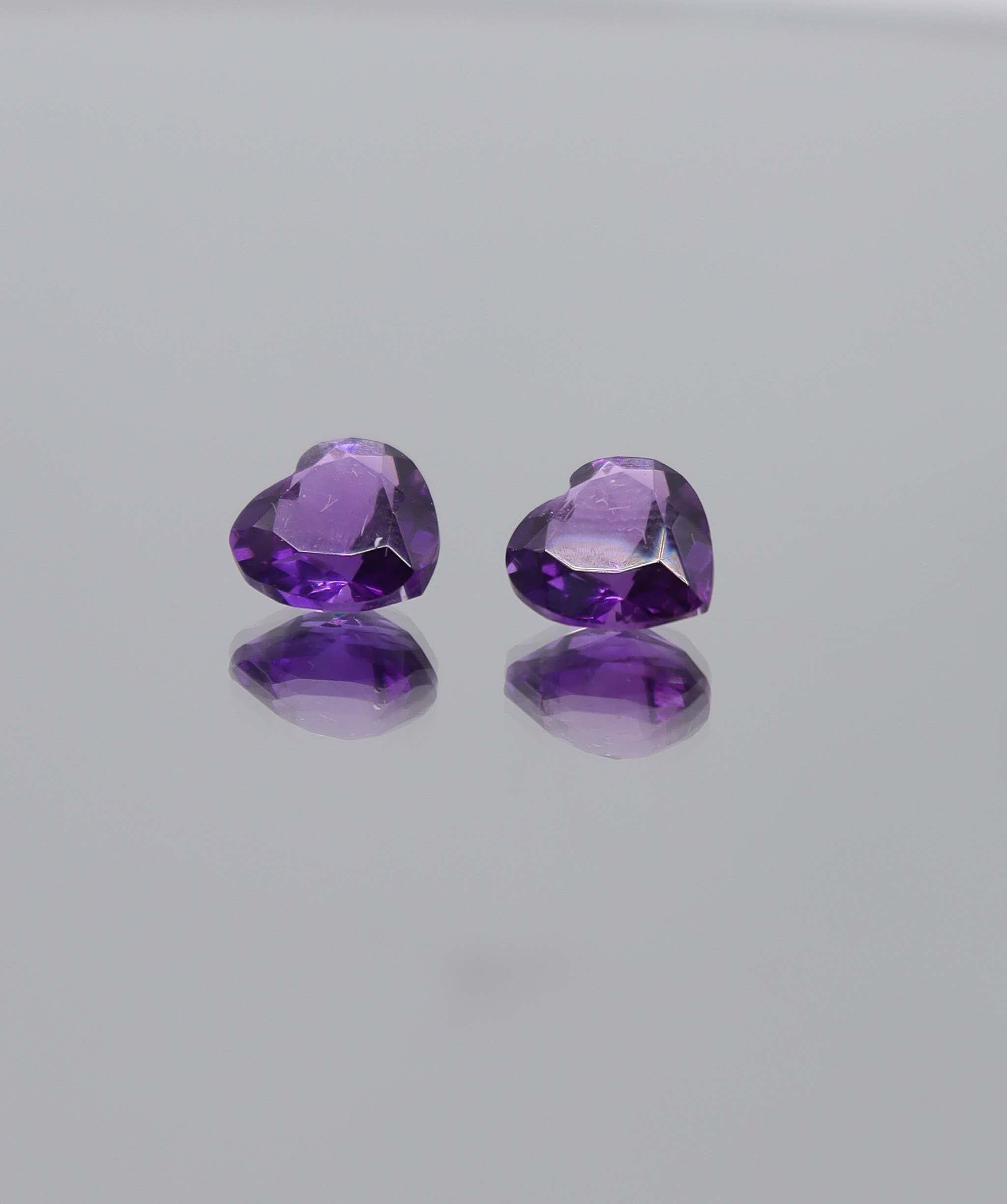 3.35ct Amethyst 2 heart DXBCS6129