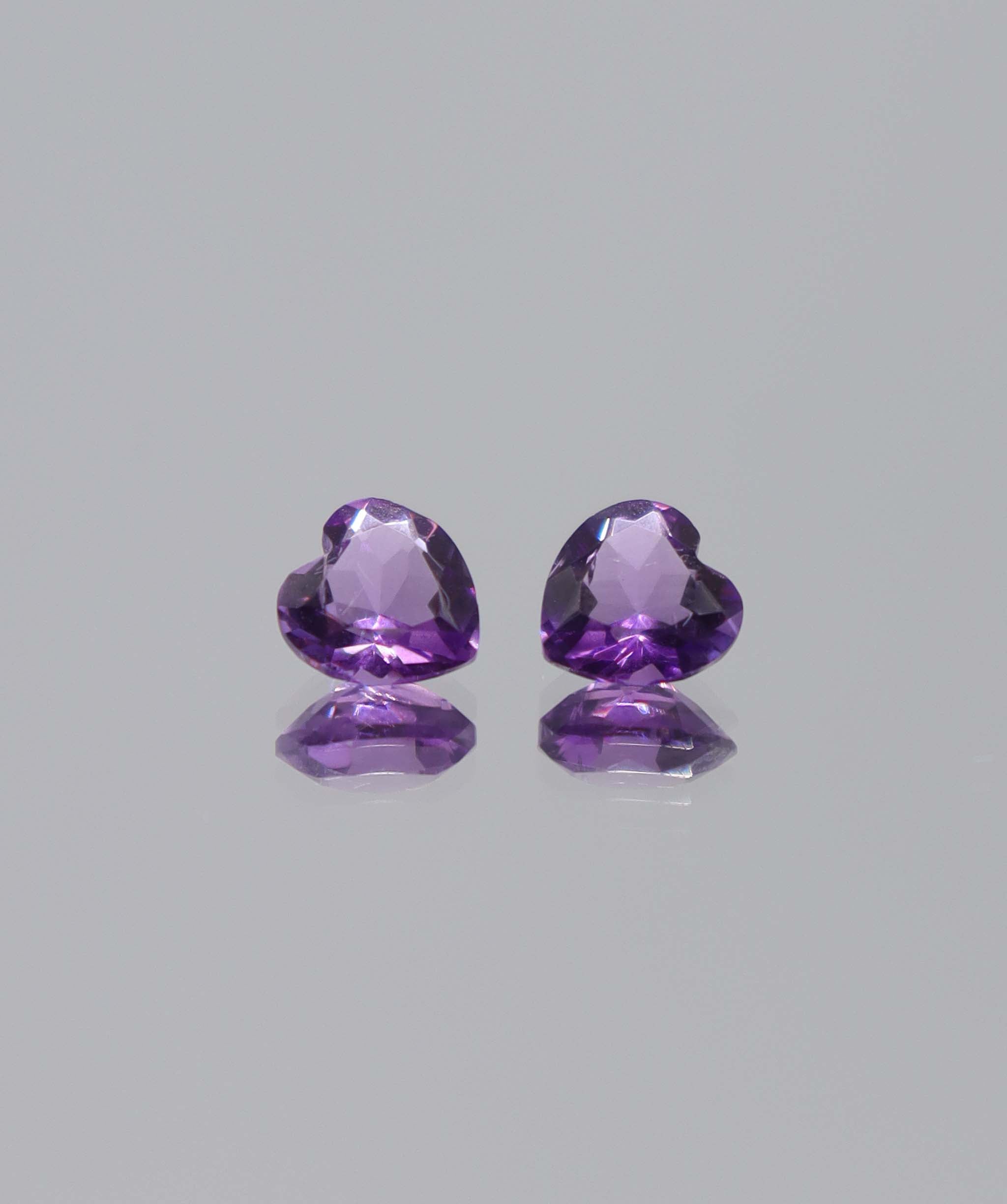 1.40ct Amethyst 2 heart DXBCS6109