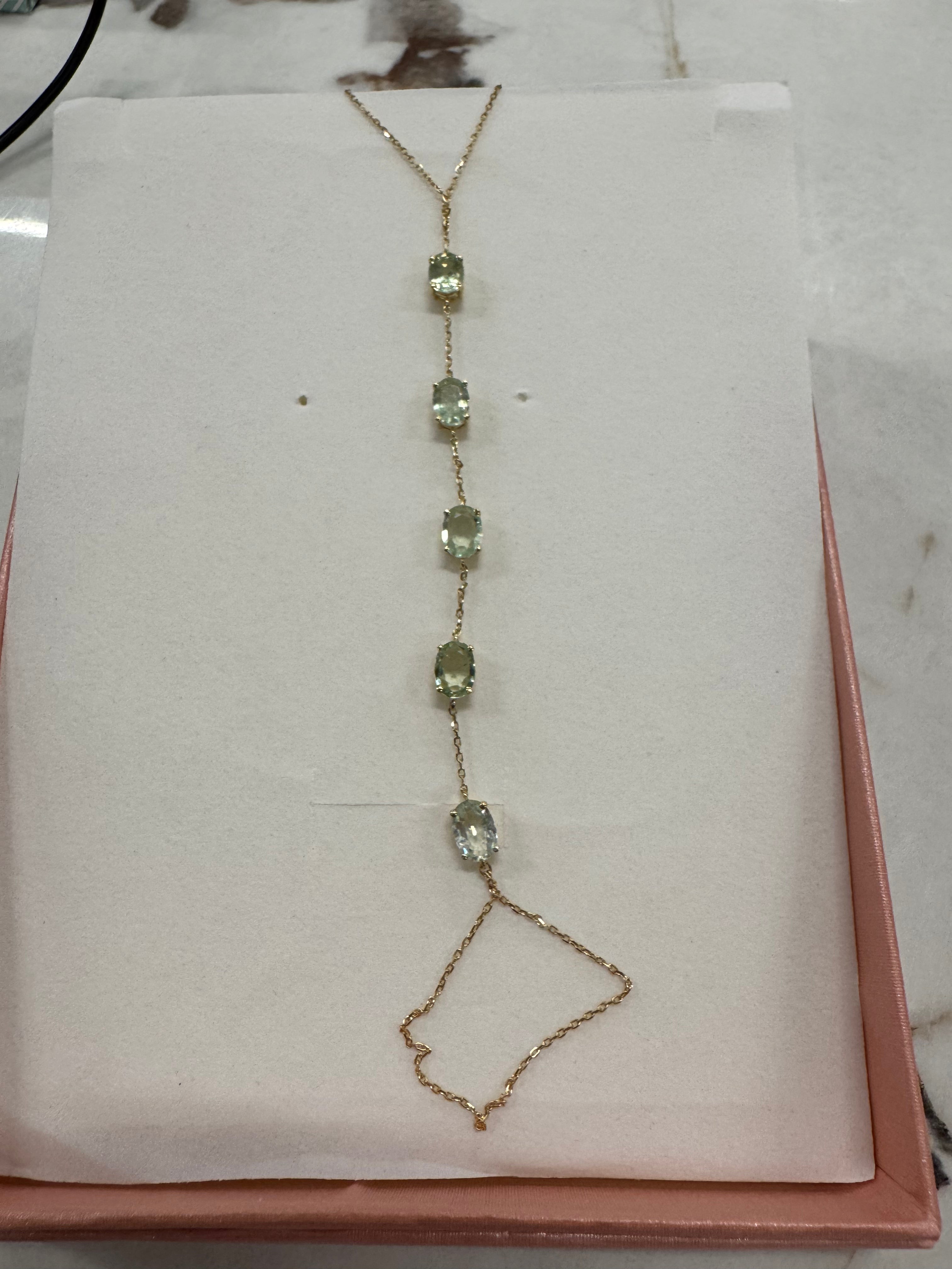 3.47ct paraiba Handchain YG  DXBCD1202