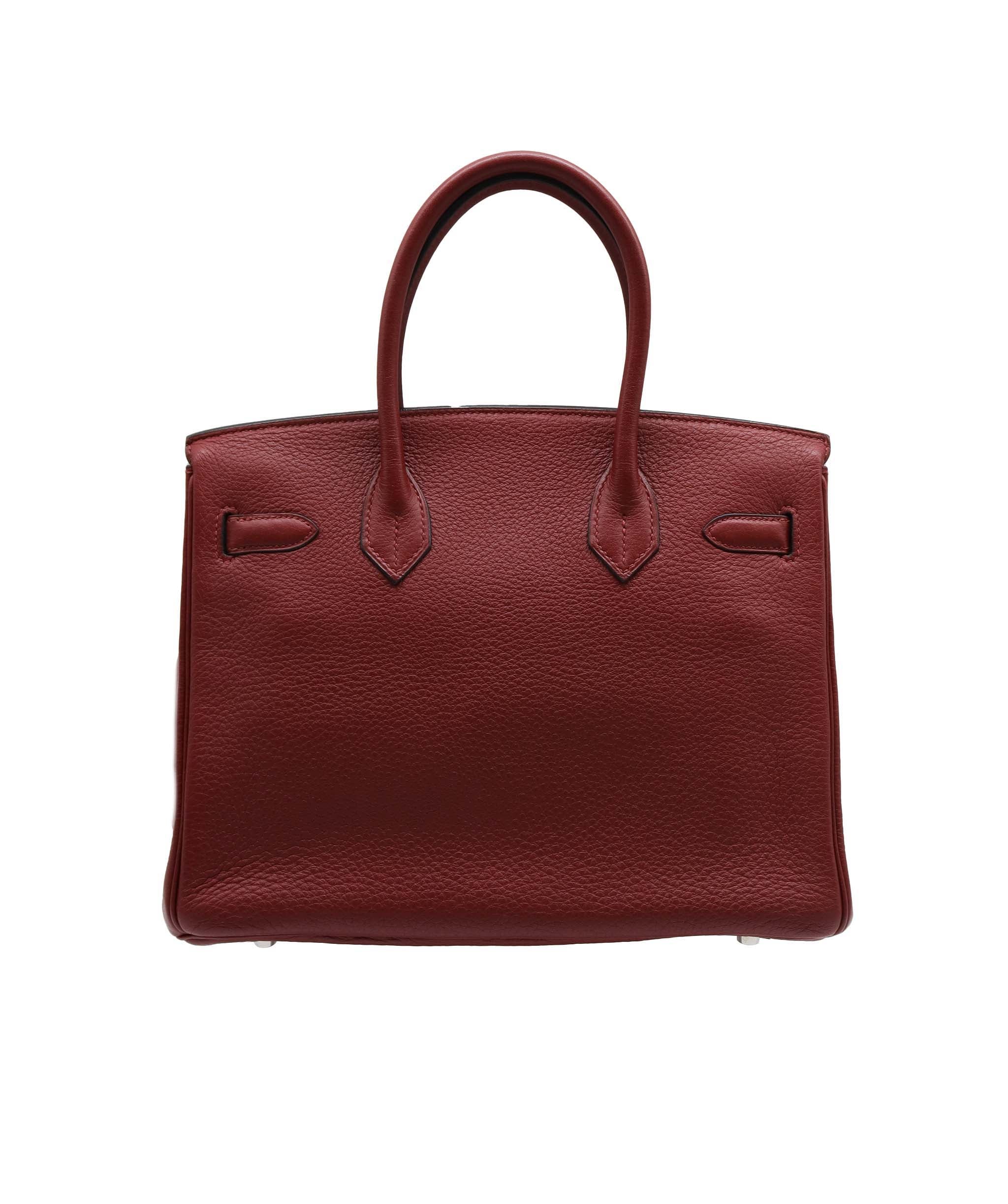 HERMES BIRKIN 30 ROUGE H TAURILLON CLEMENCE HAND BAG □J SHW - DXBS2722