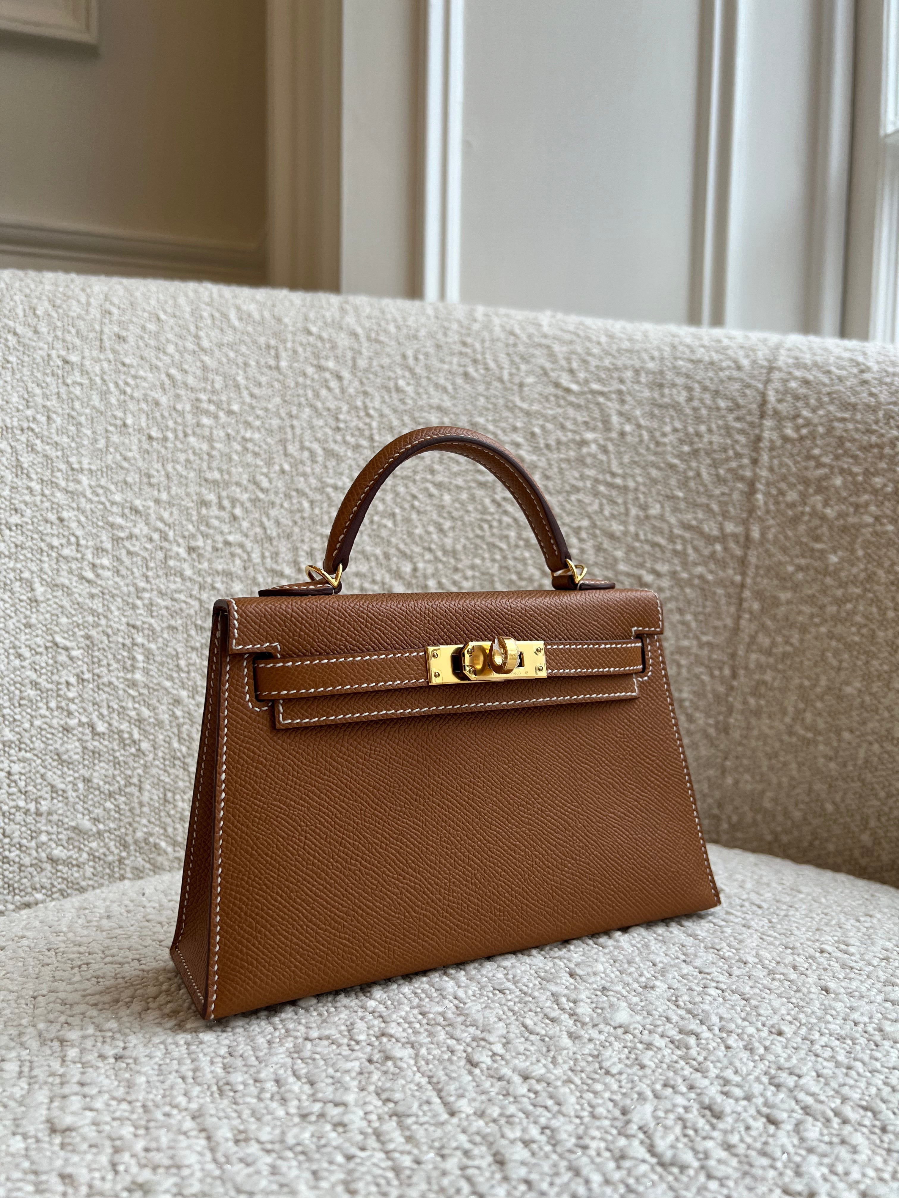 HERMÈS MINI KELLY II 20CM GOLD Epsom Leather with Gold Hardware