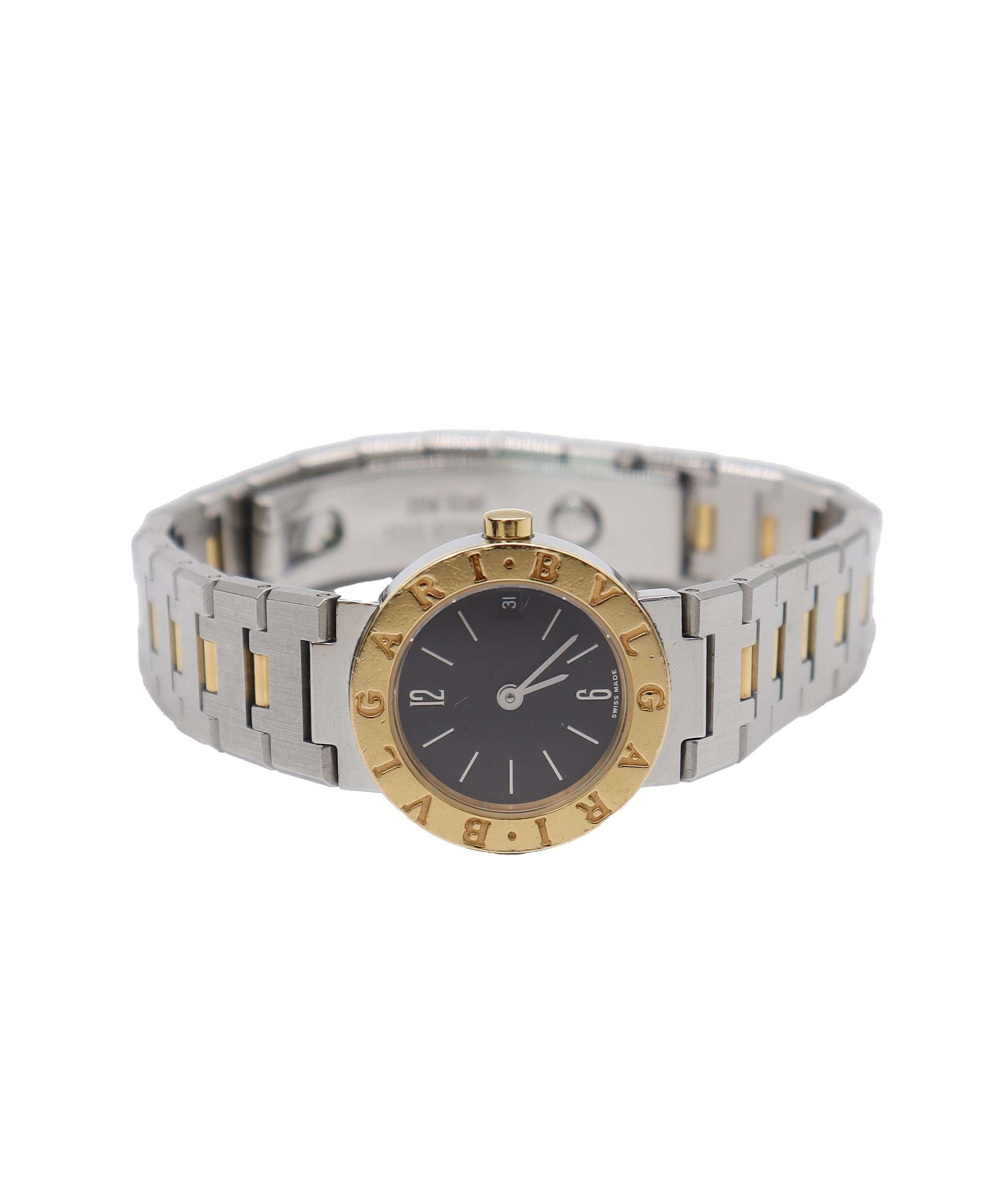 BVLGARI Bulgari Bulgari Combination BB23SGD Vintage Ladies Watch Date Black YG Yellow Gold Quartz Watch BVLGARI BVLGARI DXBS6592