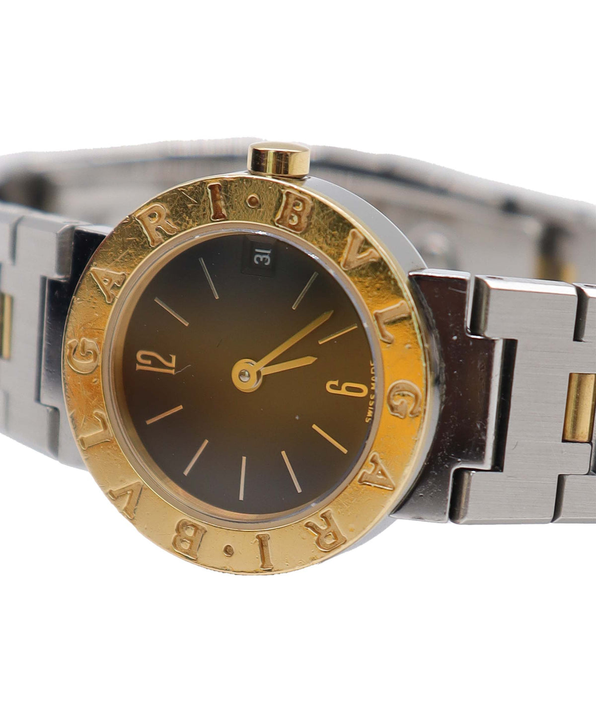 BVLGARI Bulgari Bulgari Combination BB23SGD Vintage Ladies Watch Date Black YG Yellow Gold Quartz Watch BVLGARI BVLGARI DXBS6592