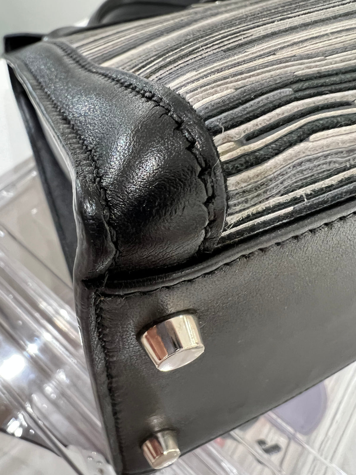 Hermes Kelly 32 Vibrato Black Sellier PHW #C 1999 SYC2367