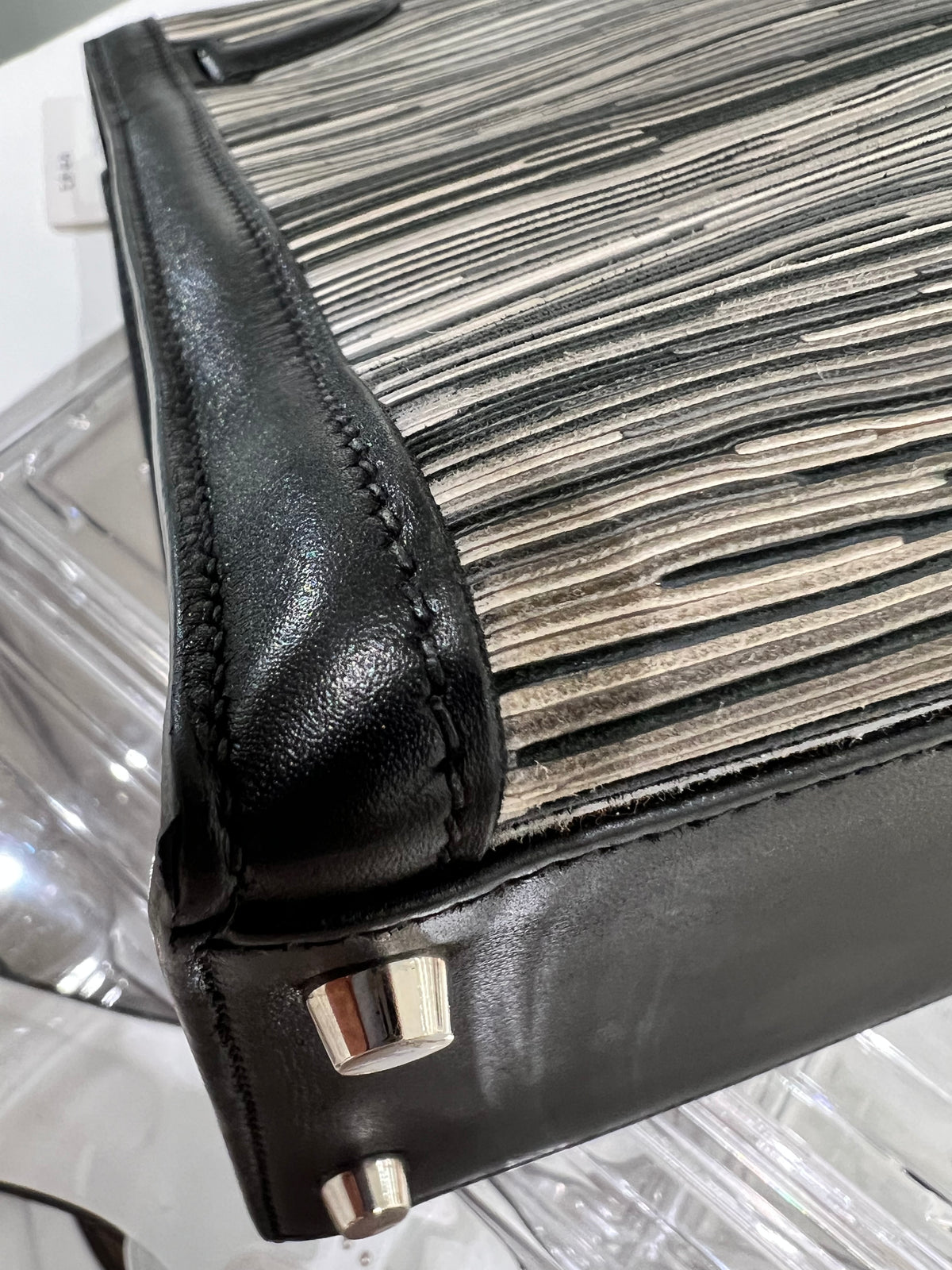 Hermes Kelly 32 Vibrato Black Sellier PHW #C 1999 SYC2367