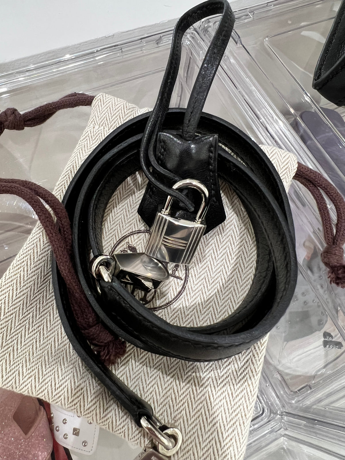 Hermes Kelly 32 Vibrato Black Sellier PHW #C 1999 SYC2367
