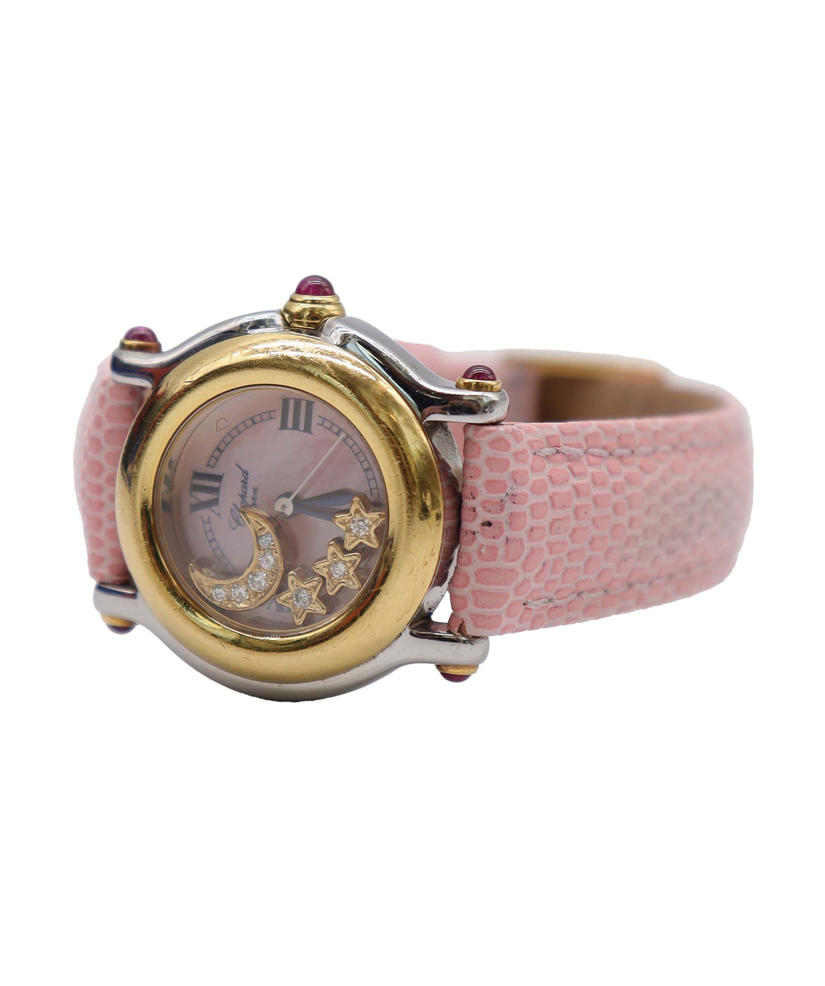 Chopard Happy Sports Combi 27 8246 21 Women's Watch 4P Diamond Moon Star Pink Shell YG Yellow Gold Quartz Happy Sports Chopard DXBS6590