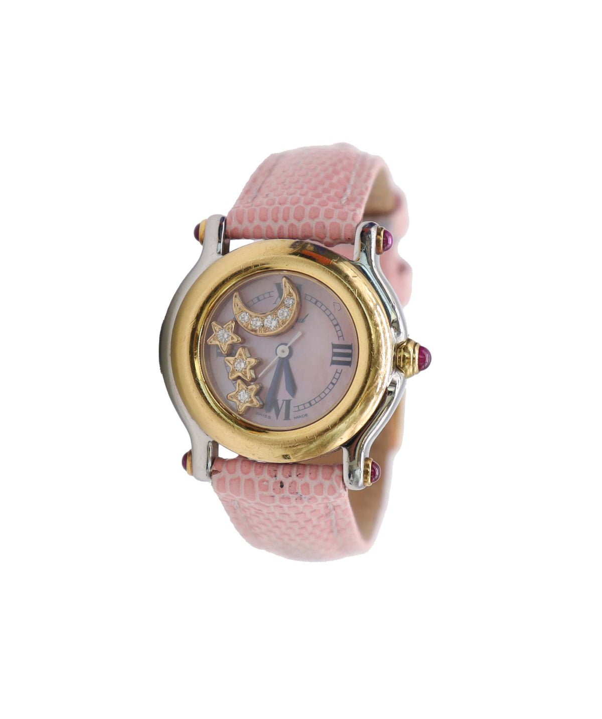 Chopard Happy Sports Combi 27 8246 21 Women's Watch 4P Diamond Moon Star Pink Shell YG Yellow Gold Quartz Happy Sports Chopard DXBS6590