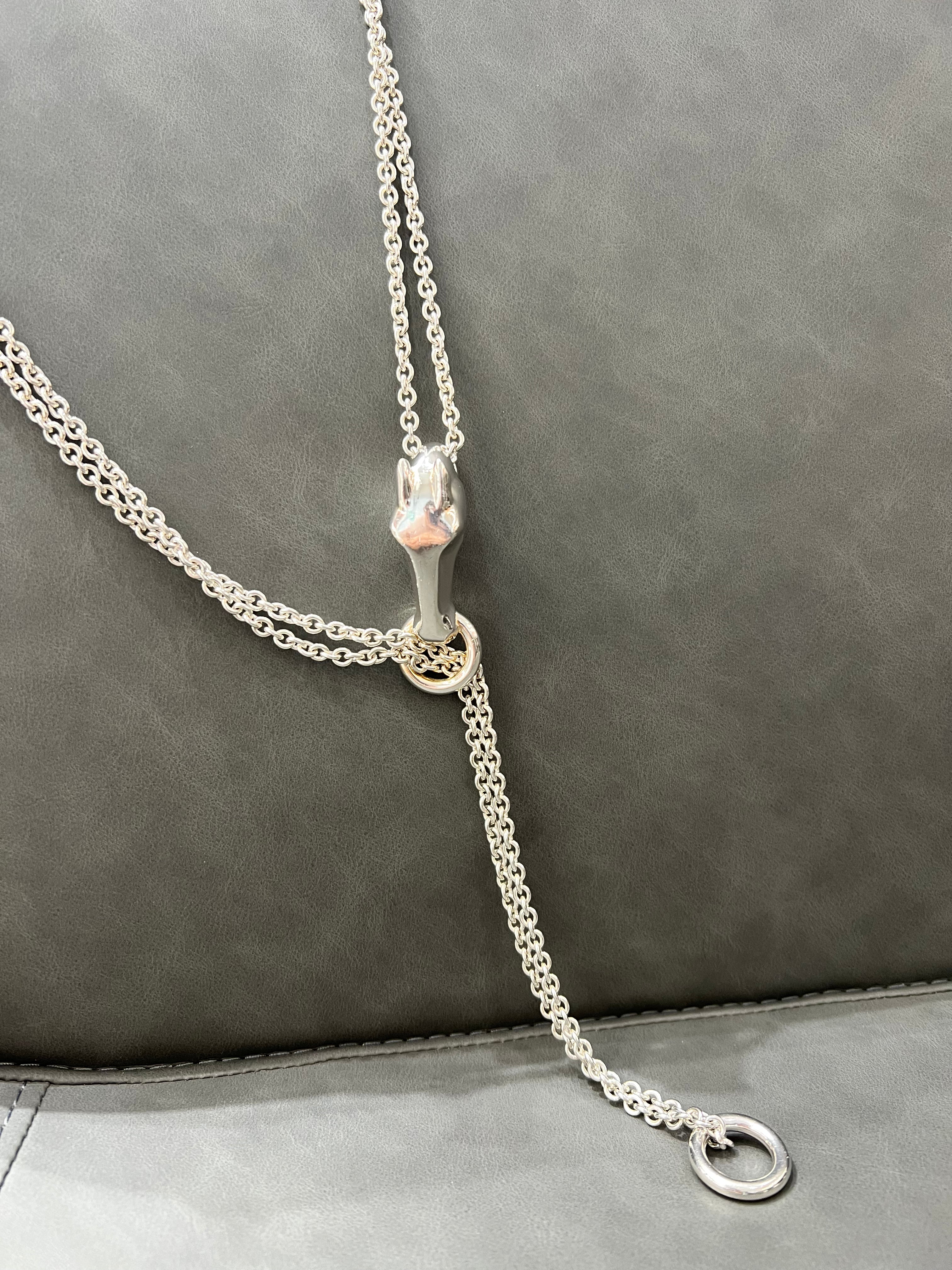Hermes Galop Necklace 925 Silver  SYC2364