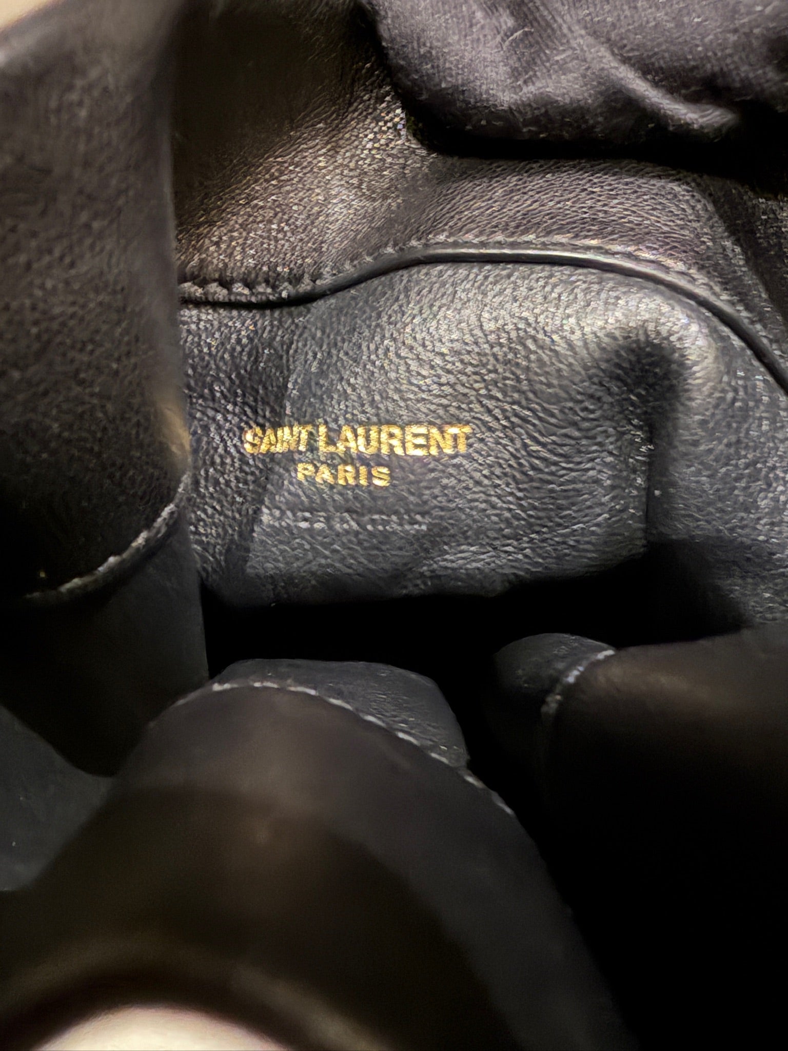 Saint Laurent Lambskin Leather YSL Monogram Evening Pouch