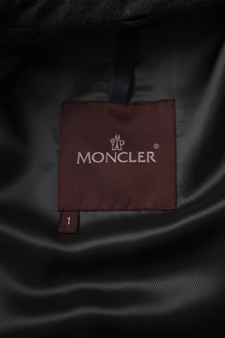 Moncler Fox Fur & Wool Jacket Khaki S