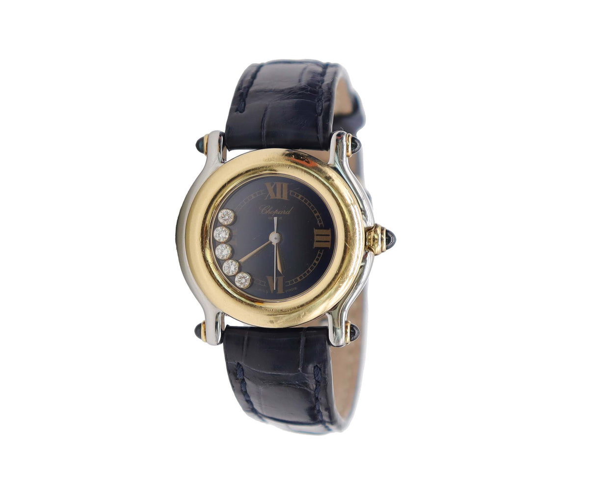 Chopard Happy Sports Combi 27 8246 23 Women's Watch 5P Diamond Black YG Yellow Gold Quartz Happy Sports Chopard DXBS6588
