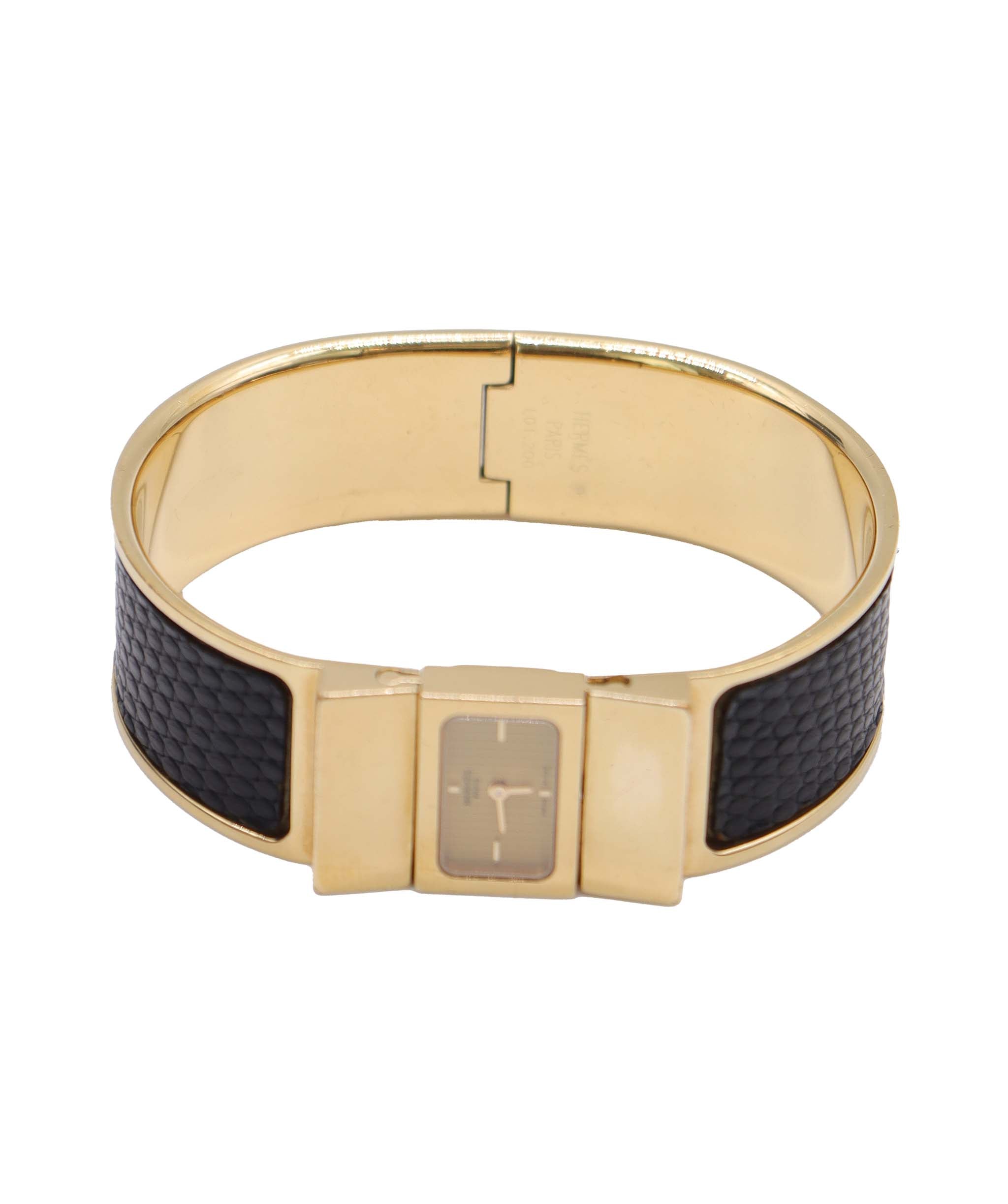 HERMES Loquet LO1 201 Bangle Watch Vintage Women's Watch Gold Quartz Loquet Hermes DXBS6582