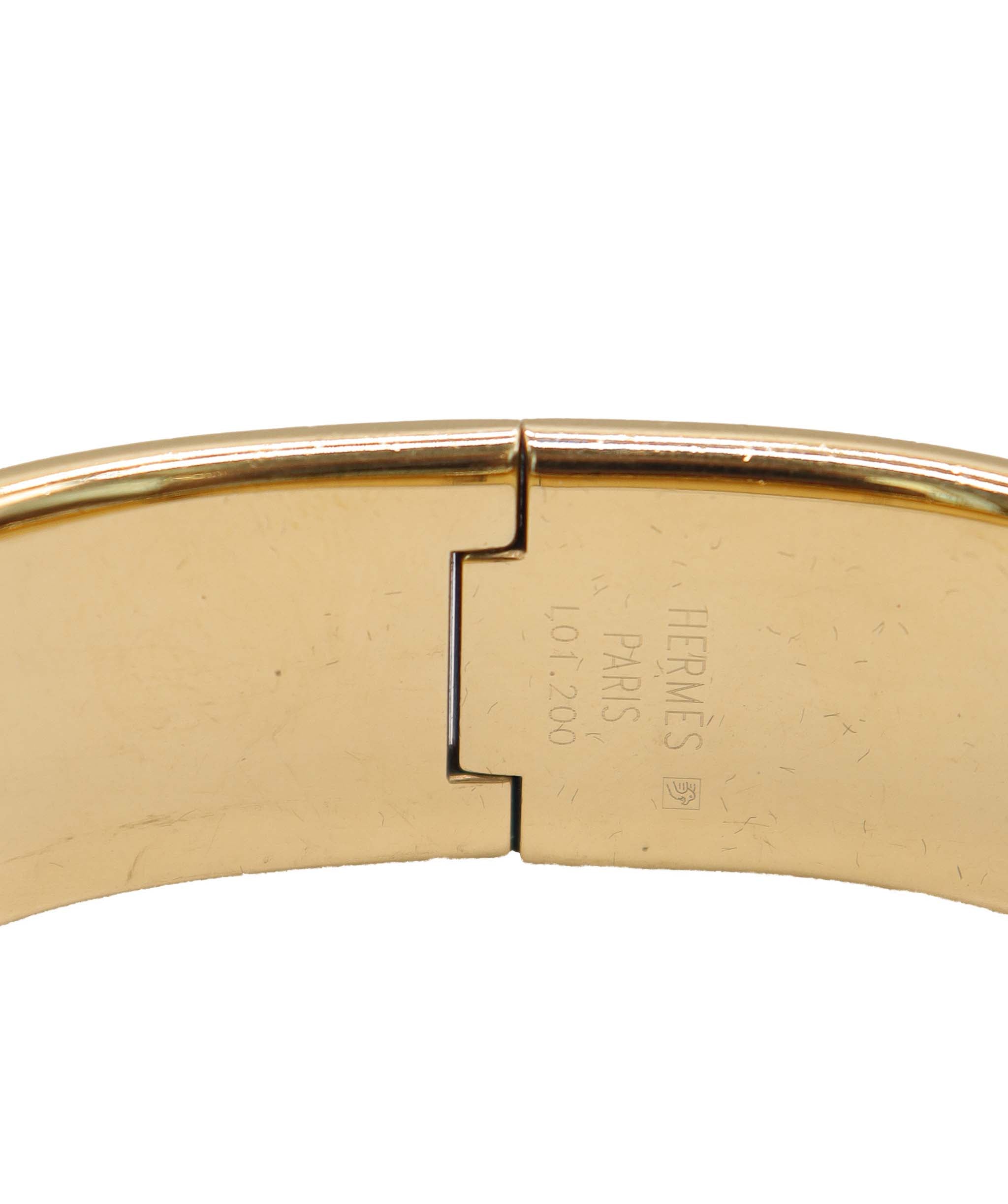 HERMES Loquet LO1 201 Bangle Watch Vintage Women's Watch Gold Quartz Loquet Hermes DXBS6582