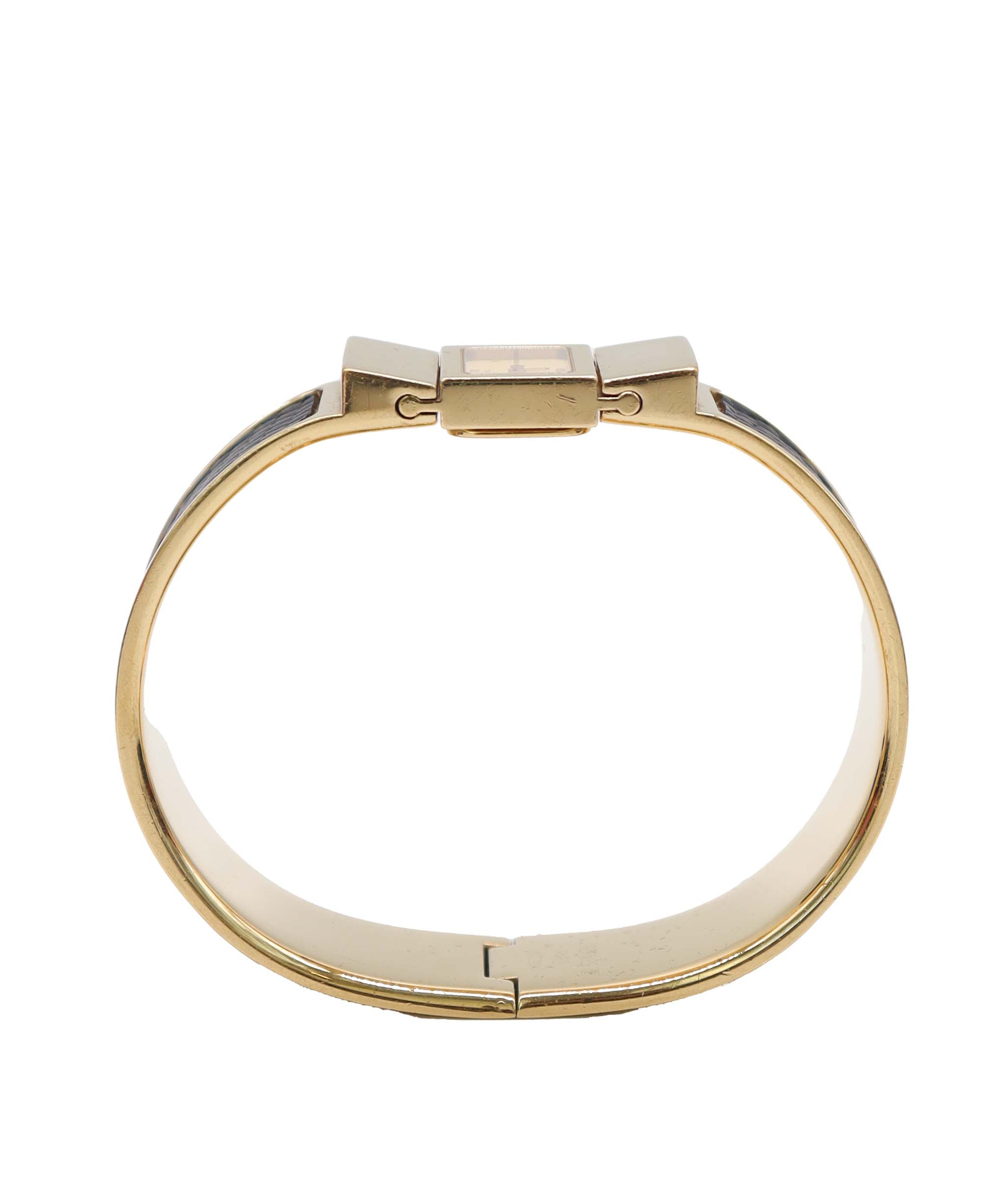 HERMES Loquet LO1 201 Bangle Watch Vintage Women's Watch Gold Quartz Loquet Hermes DXBS6582