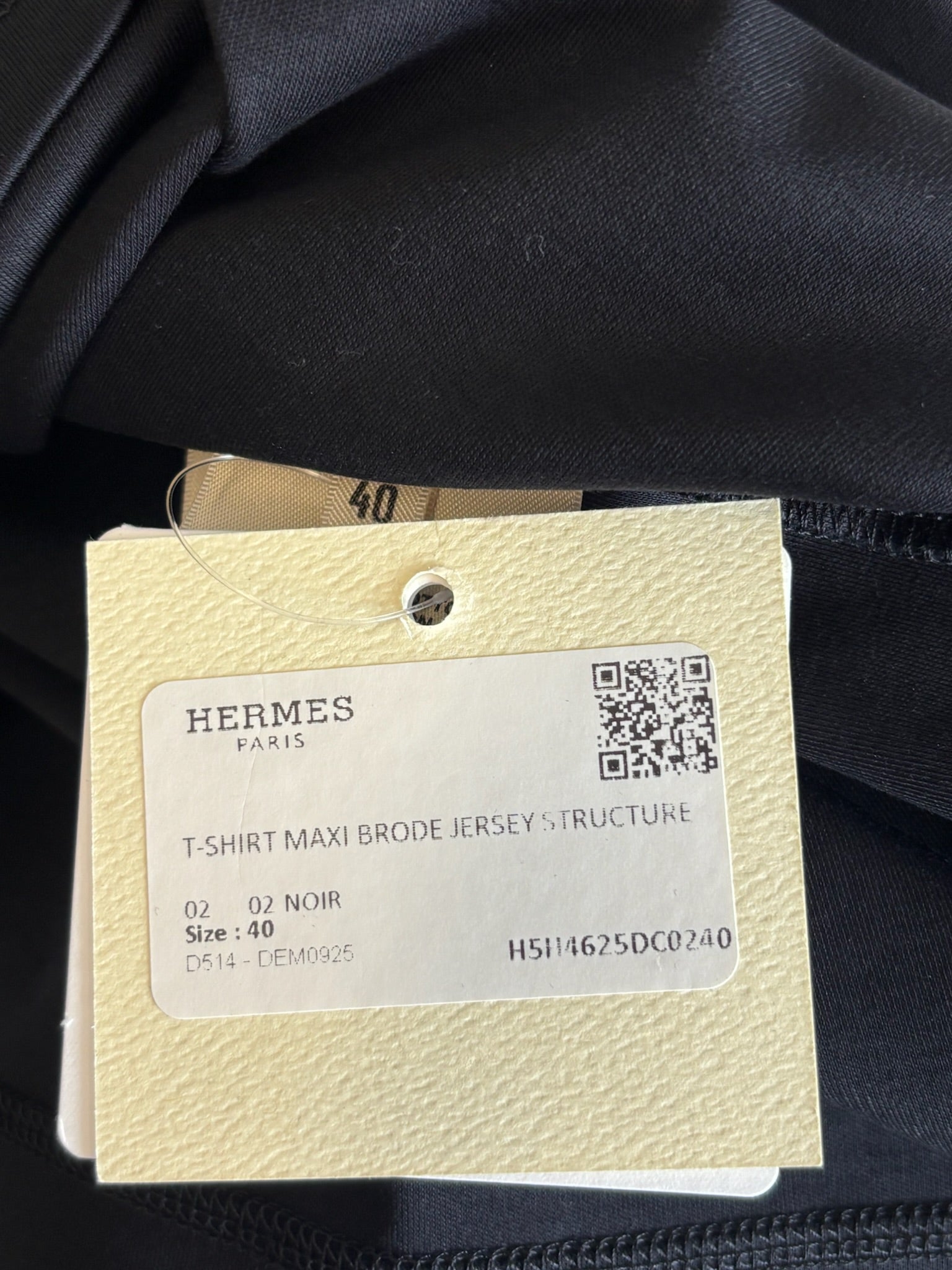 Size 40 - Hermès Black Lace-trimmed T-shirt