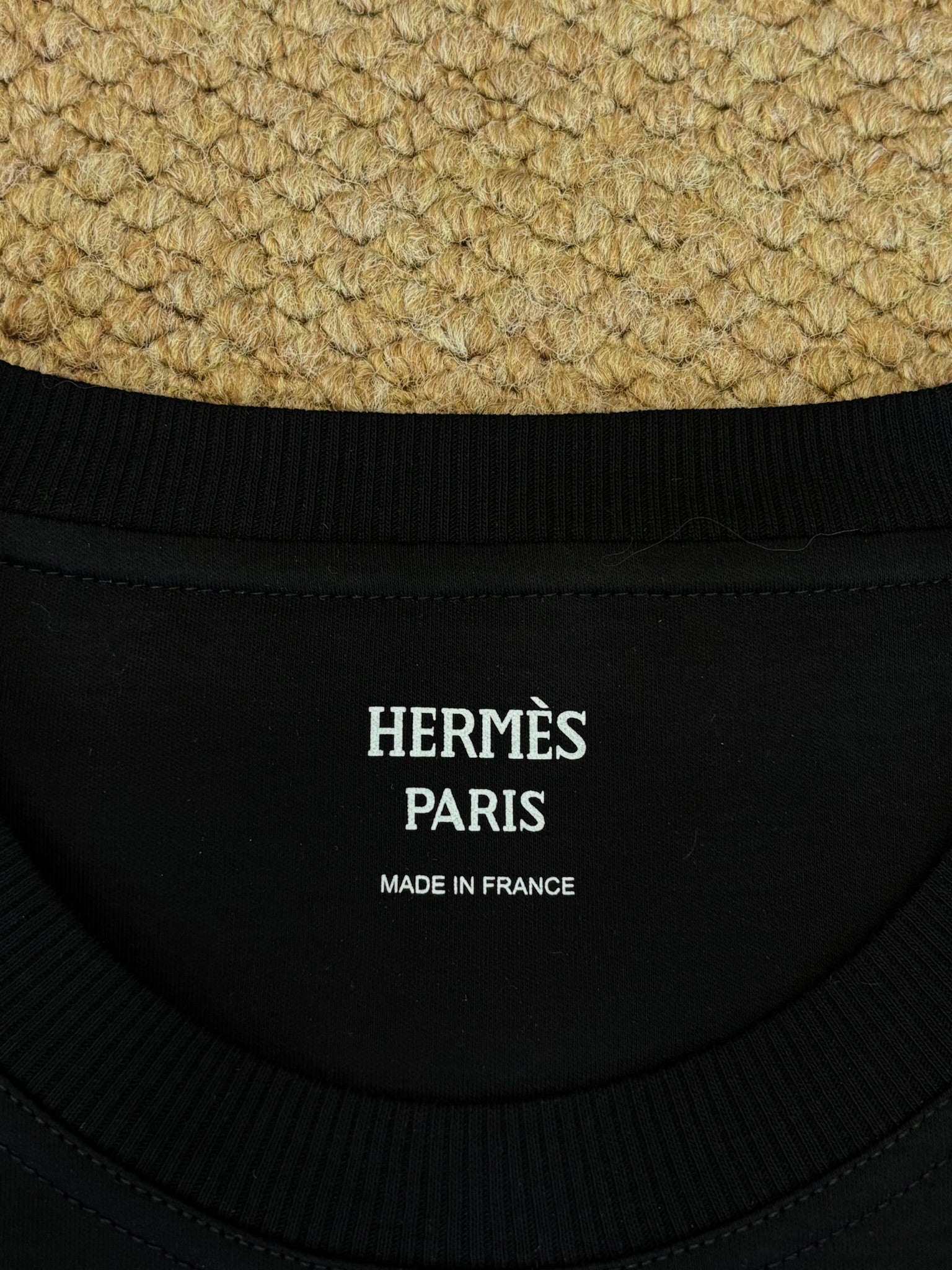 Size 40 - Hermès Black Lace-trimmed T-shirt