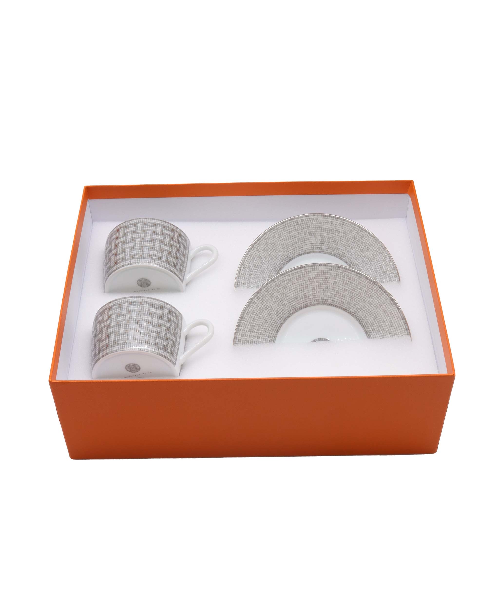 Hermes Mosaique au 24 platinum tea cup and saucer Set - DXBS1505