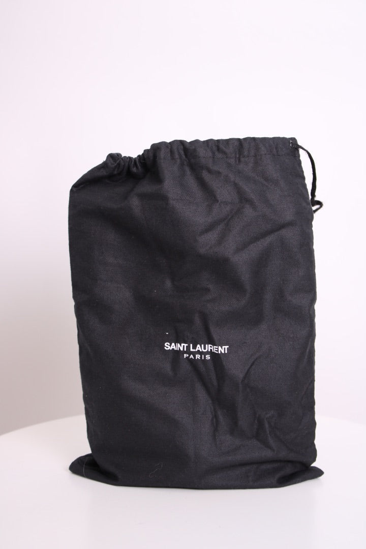 Saint Laurent Croc Effect Wristlet Clutch Black