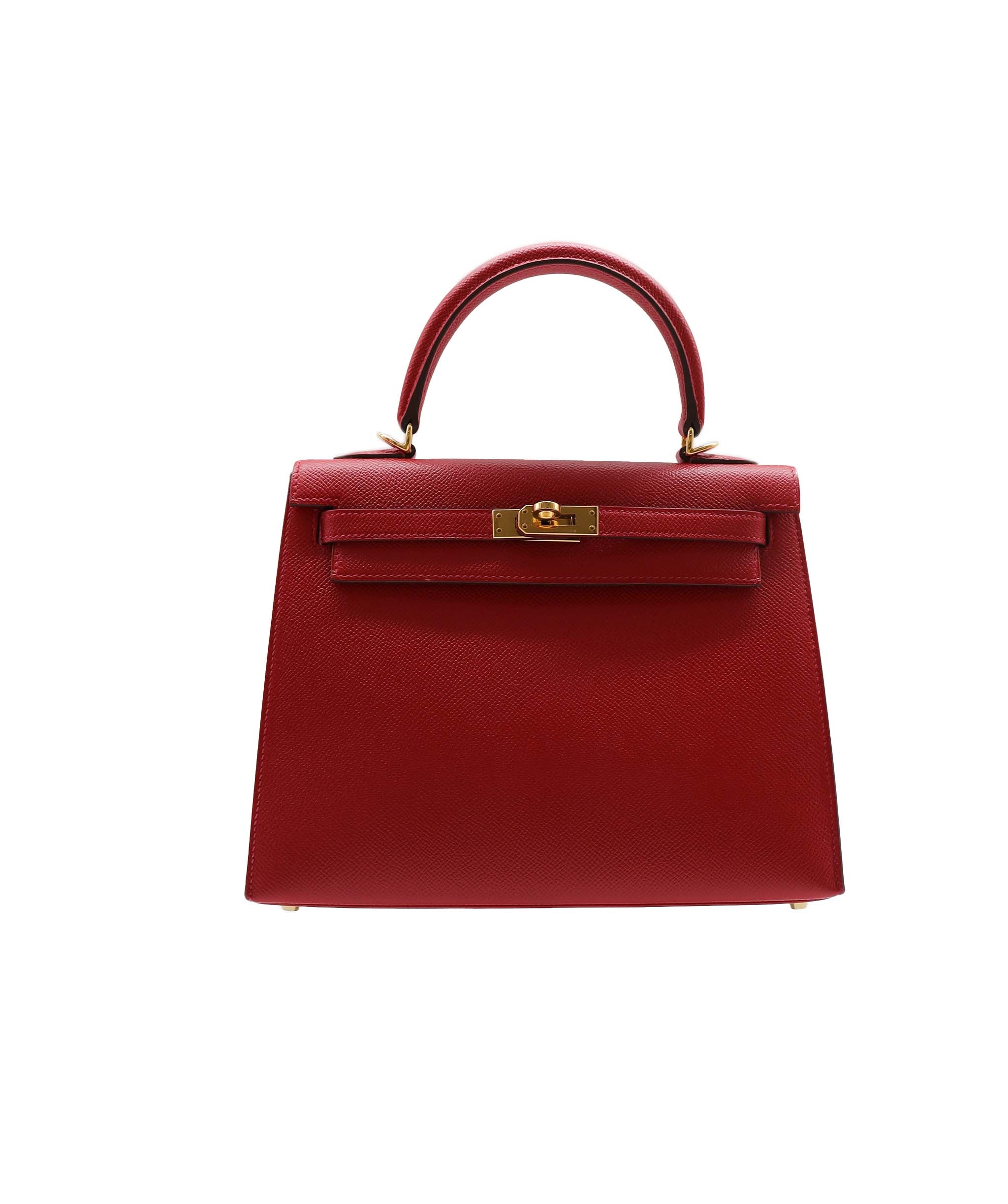 HERMES KELLY 25 EPSOM Leather Rouge Casaque GHW X DXBS2741