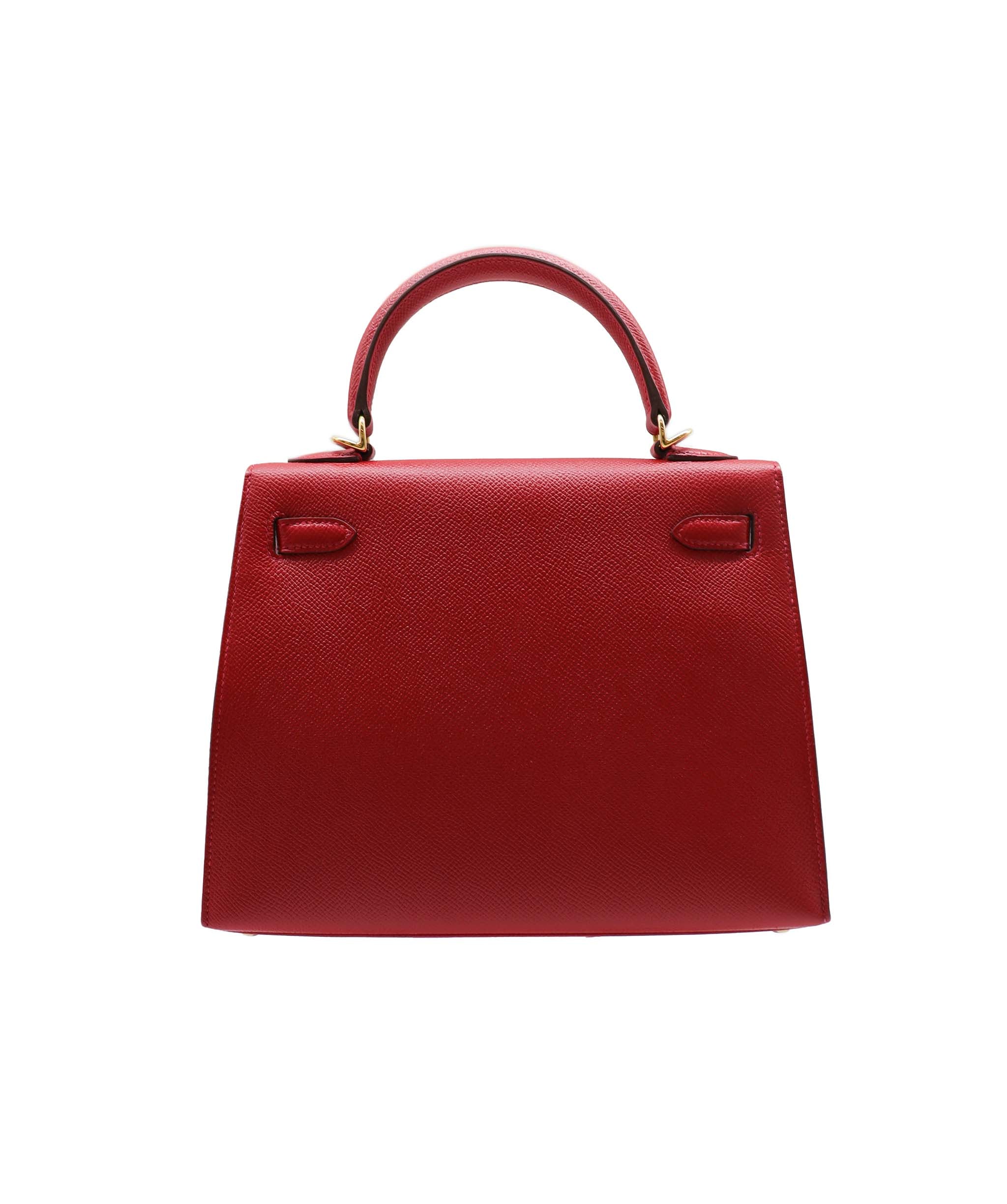 HERMES KELLY 25 EPSOM Leather Rouge Casaque GHW X DXBS2741