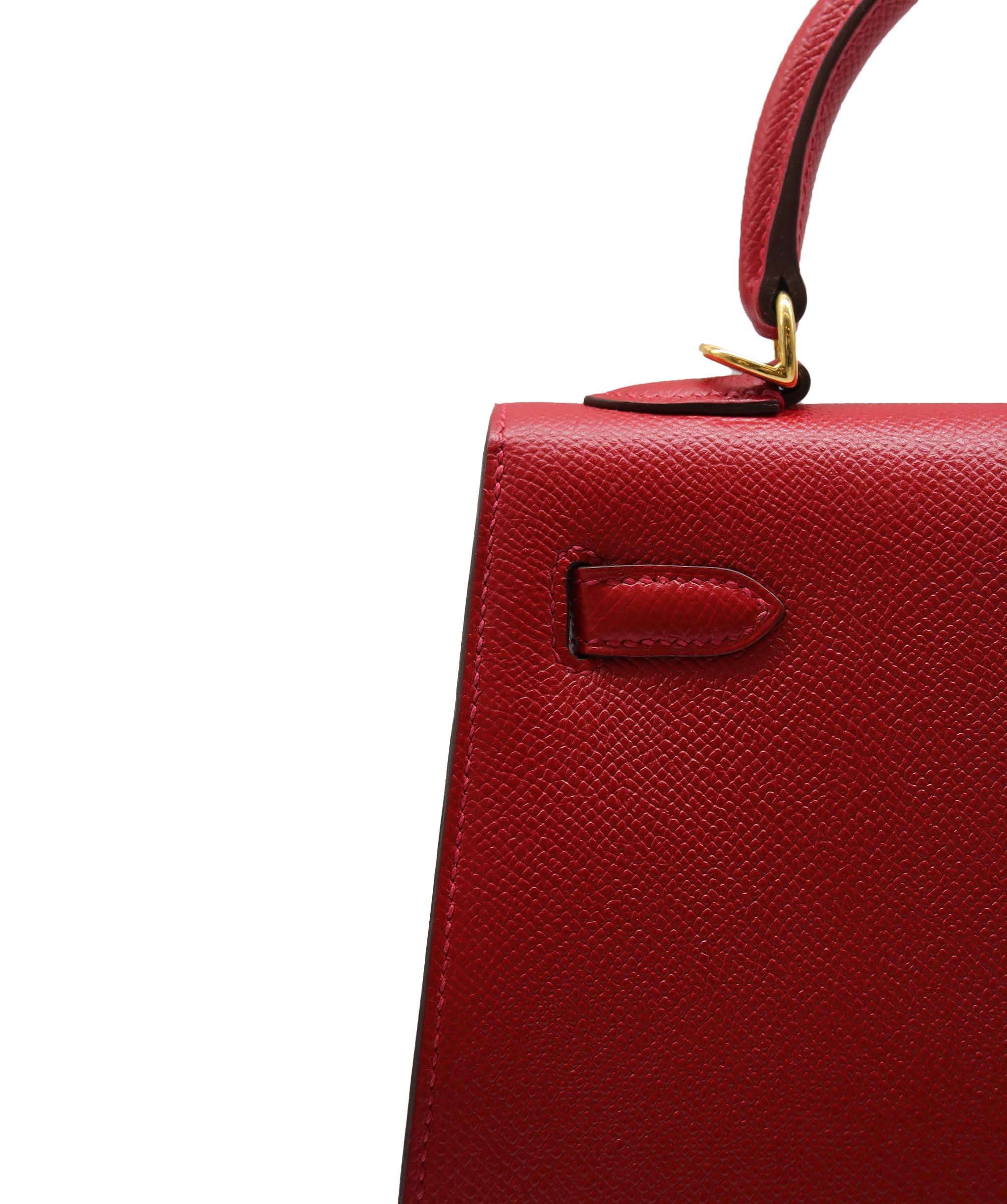 HERMES KELLY 25 EPSOM Leather Rouge Casaque GHW X DXBS2741