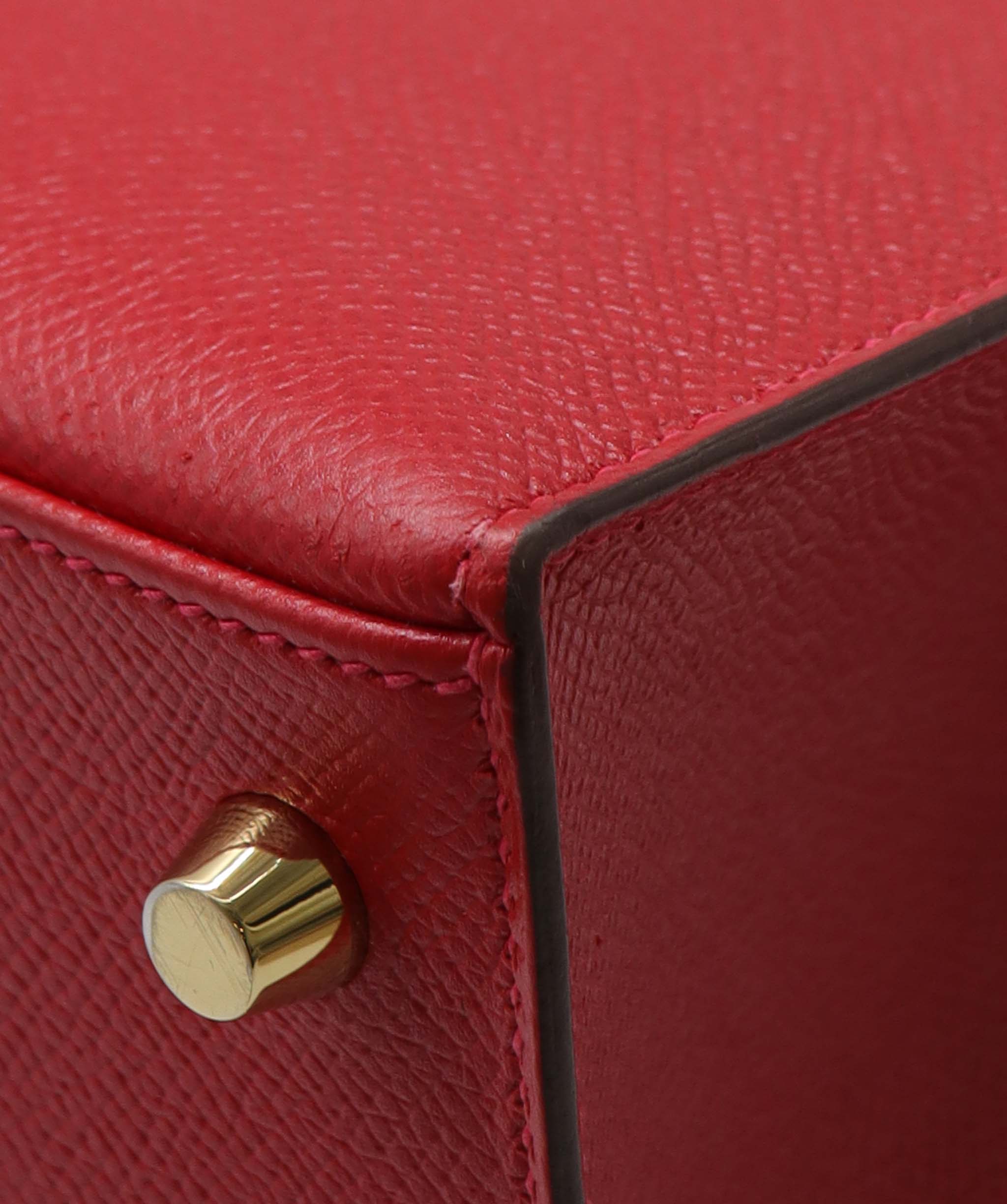 HERMES KELLY 25 EPSOM Leather Rouge Casaque GHW X DXBS2741